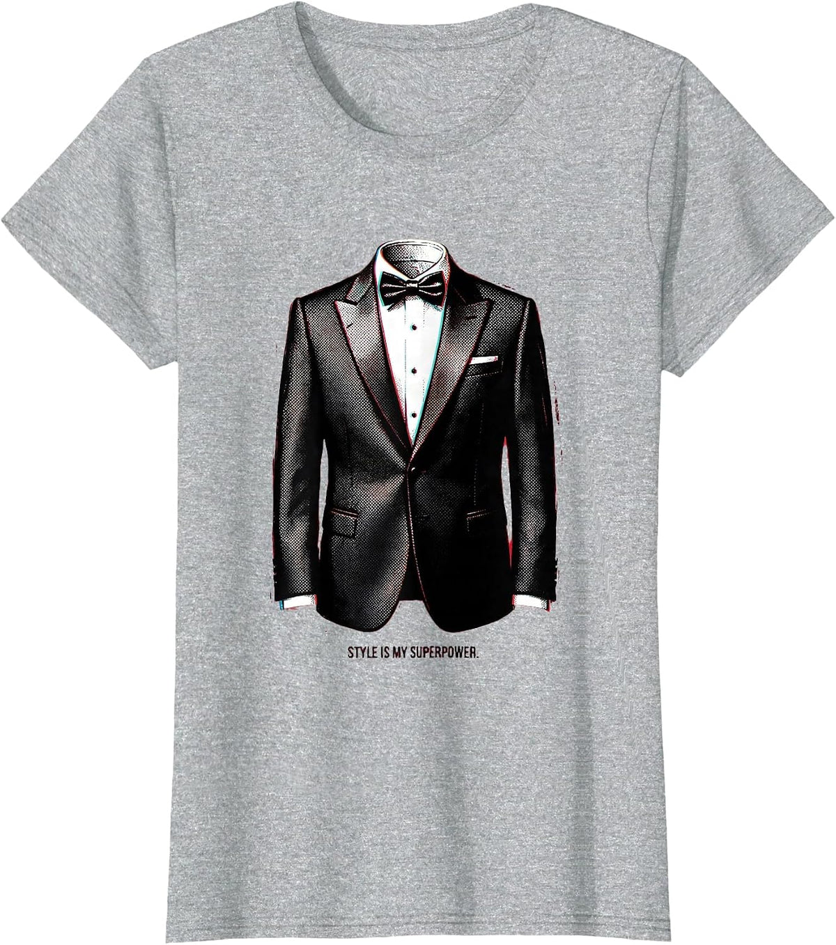 Women's Style Is My Superpower Tuxedo Design T-Shirt - Heather Grey