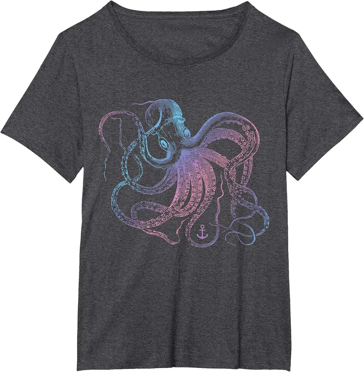 Octopus Cool Vintage Marine Biologist Ocean Sea T-Shirt - Dark Heather Grey