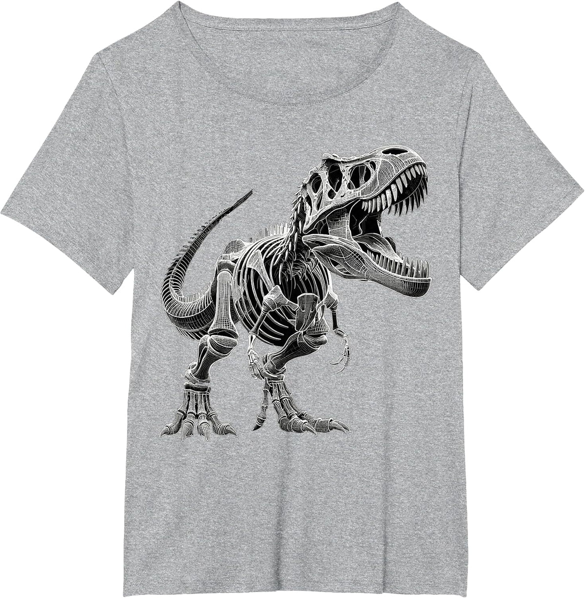 T-Rex Skeleton Paleontologist Fossil Dinosaur T-Shirt - Heather Grey