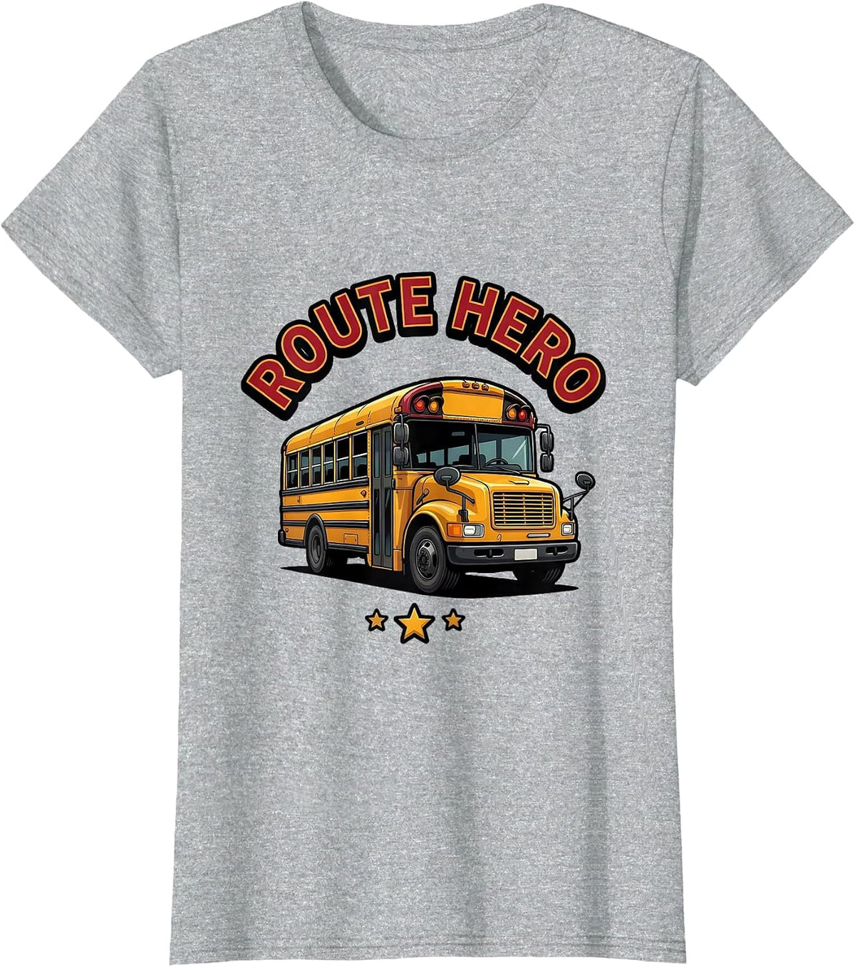 Women's Route Hero Funny School Bus Driver Appreciation Gift T-Shirt - Heather Grey