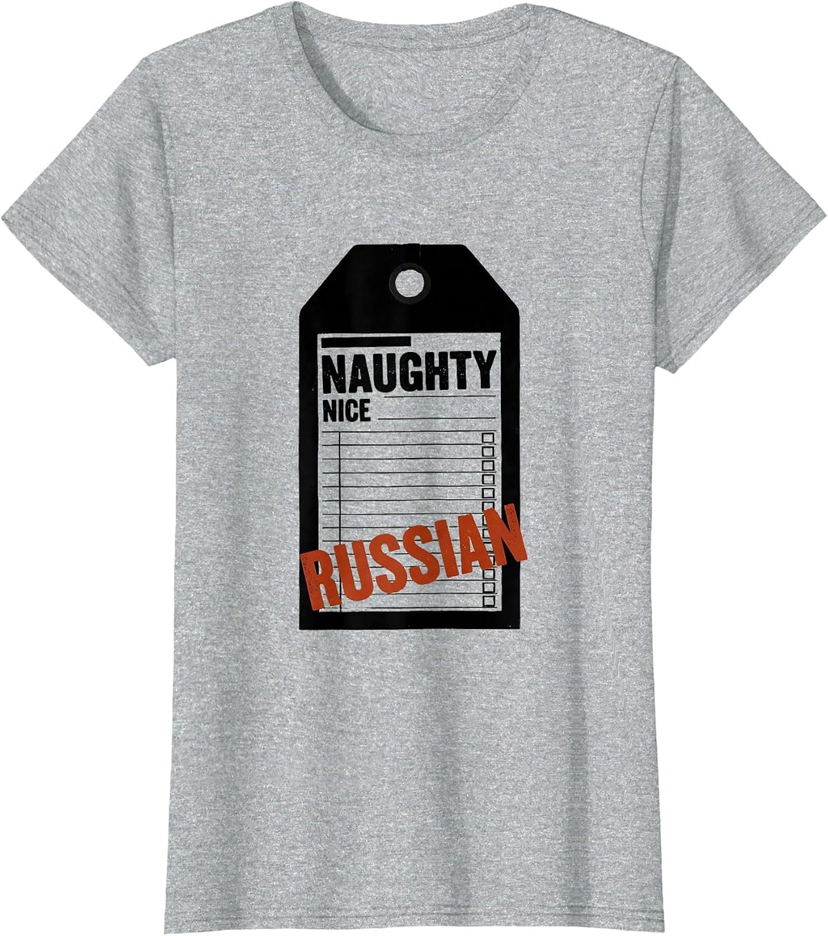 Naughty Nice Russian Heritage Humor Funny Gift T-Shirt - Heather Grey