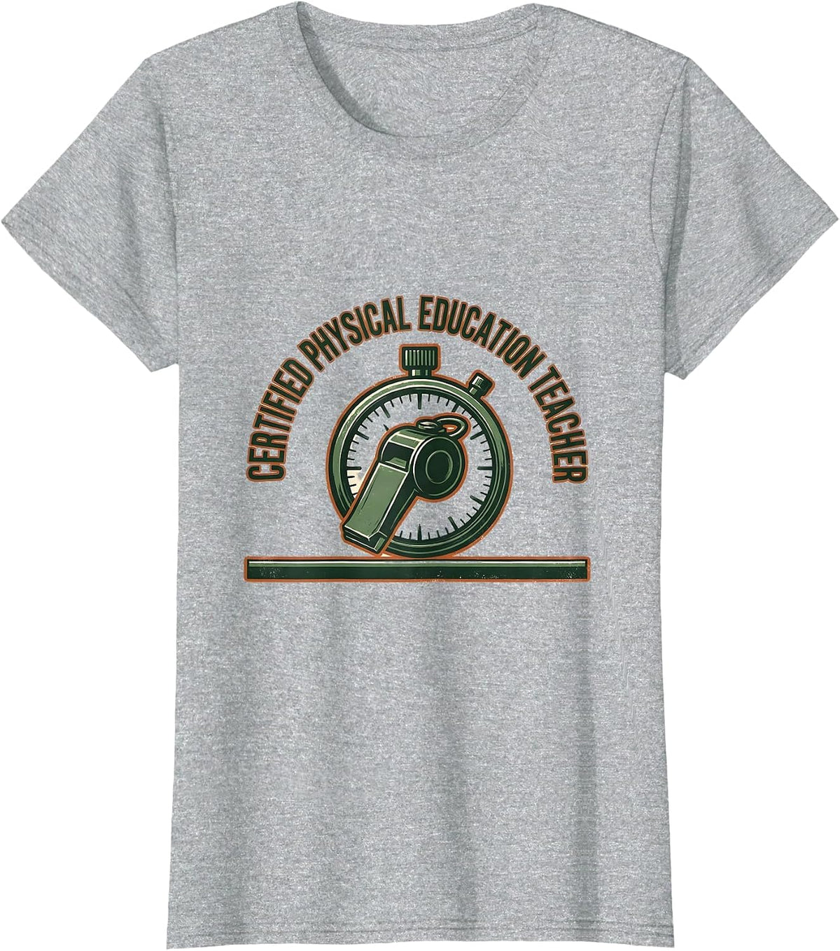 Women's Certified Physical Education Teacher Vintage Gym Teacher T-Shirt - Heather Grey