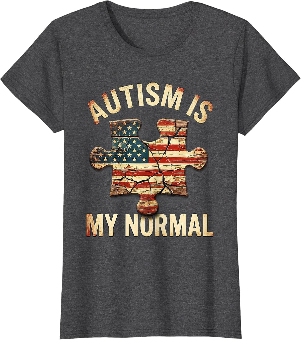 Women's Autism Is My Normal Awareness Design T-Shirt - Dark Heather Grey