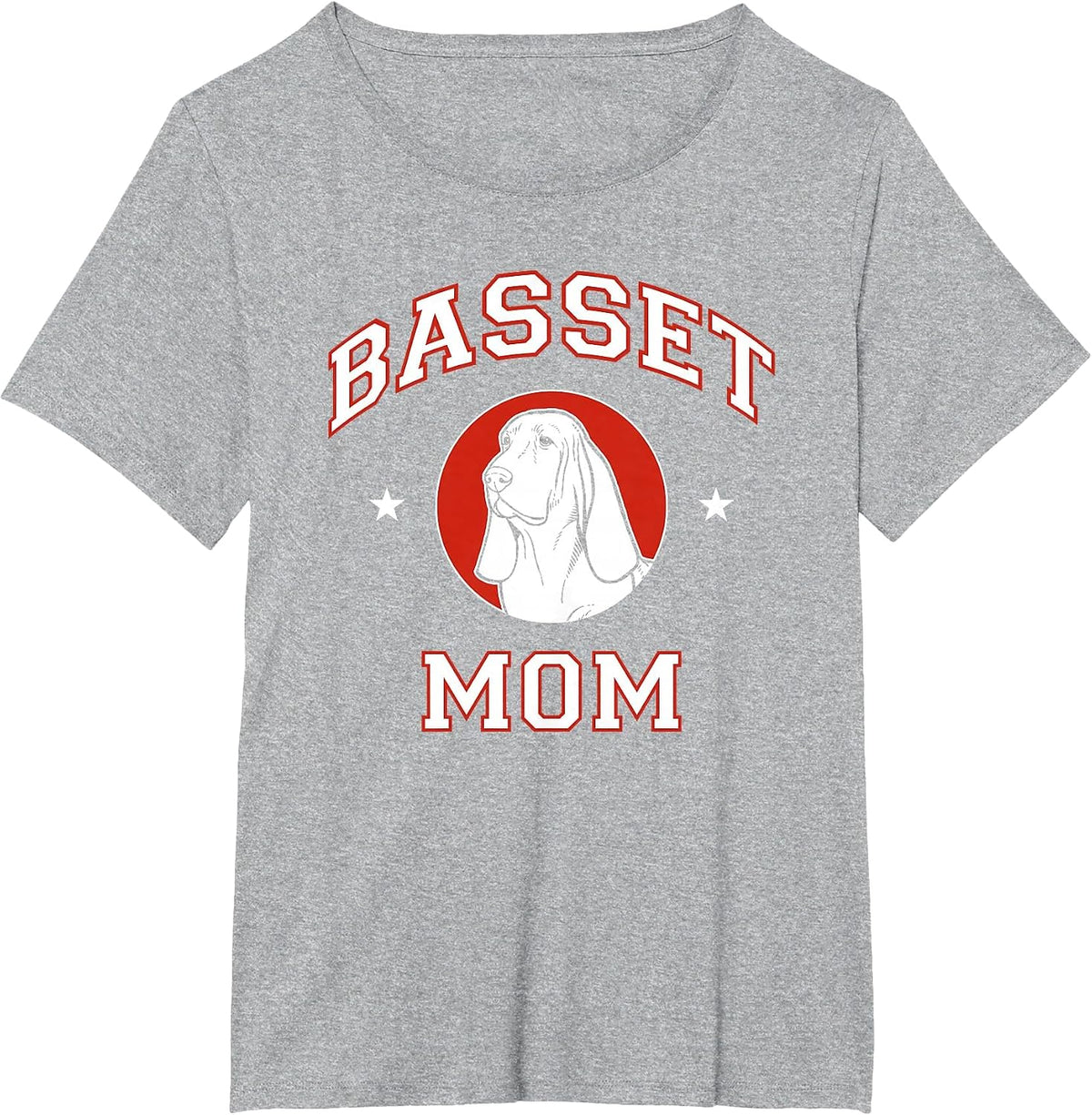 Basset Hound Mom Dog Mother T-Shirt - Heather Grey
