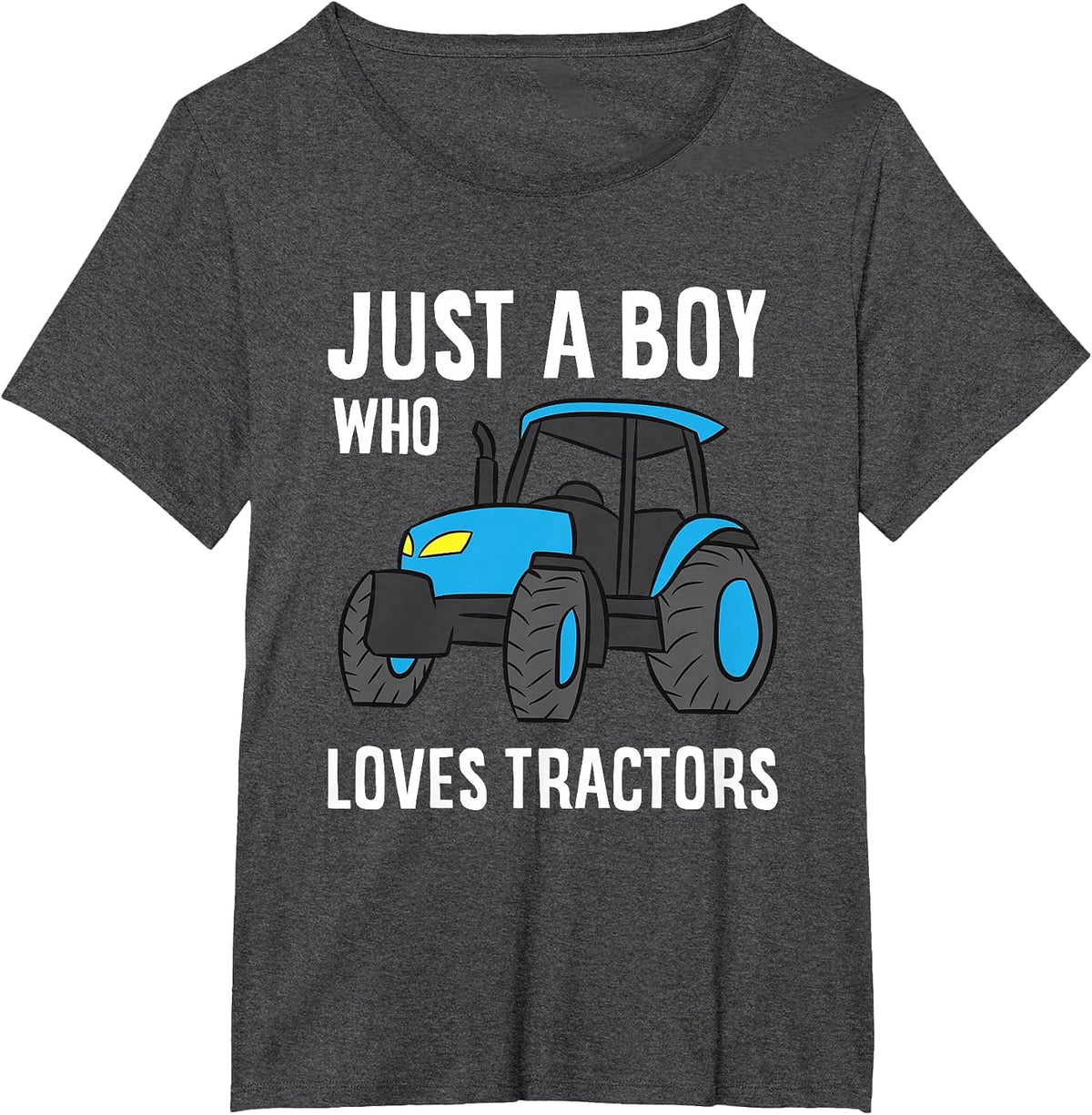 Just a Boy Who Loves Tractors T-Shirt - Dark Heather Grey