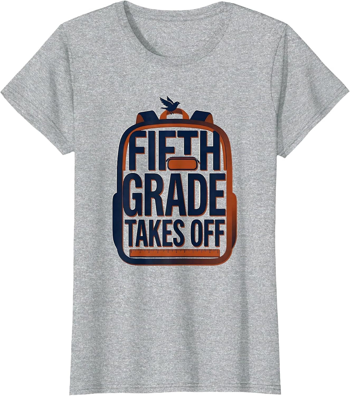 Women's Fifth Grade Takes Off Playful School Pride Teacher Back to T-Shirt - Heather Grey