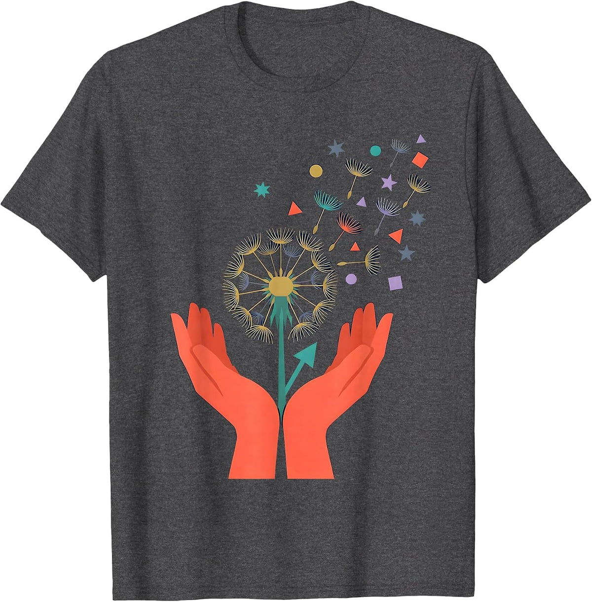 Autism Awareness Dandelion Light in Darkness T-Shirt - Dark Heather Grey