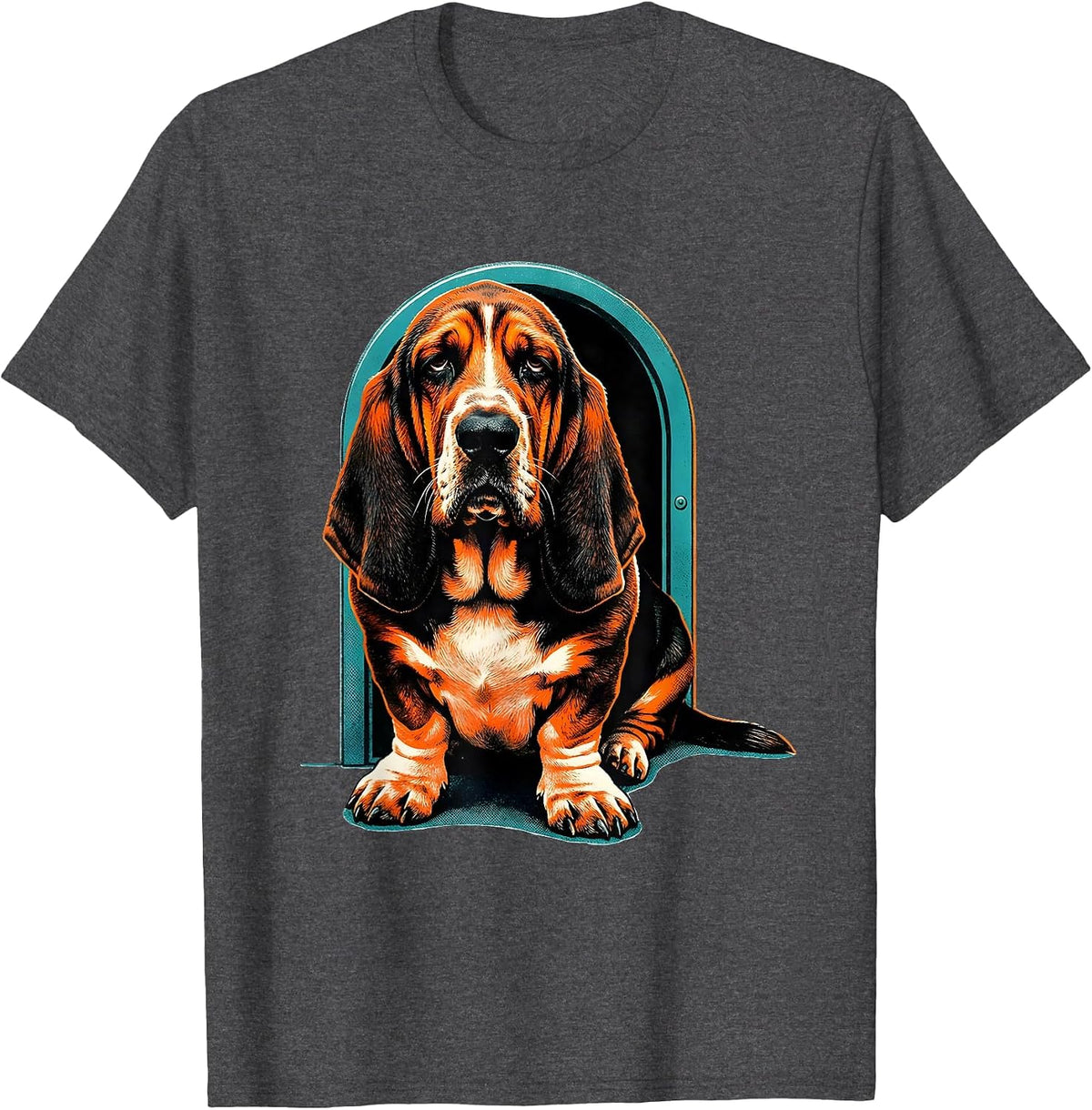 Basset Hound Deadpan Humor Dog Lover Gift T-Shirt - Dark Heather Grey