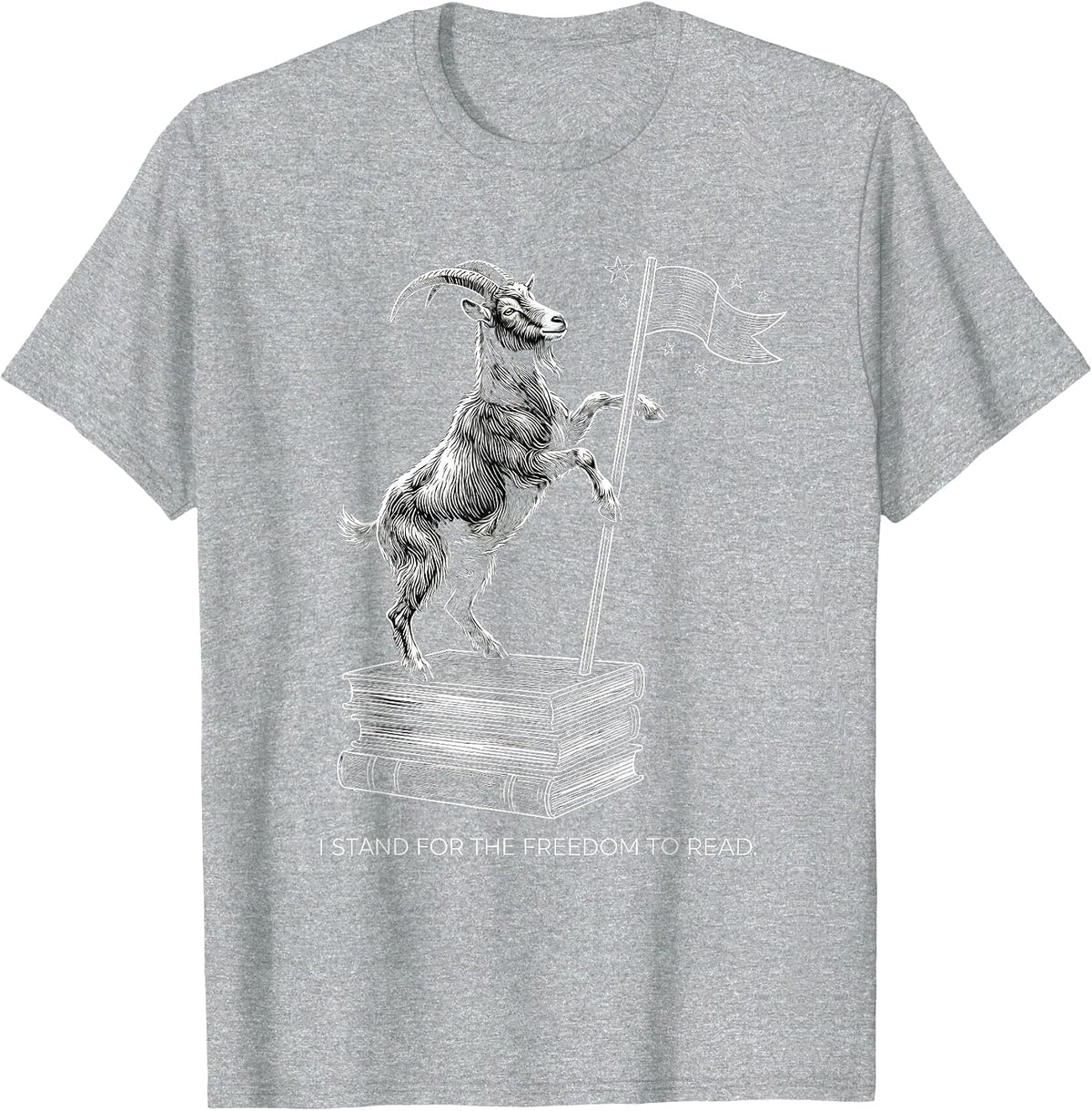 Men's I Stand For The Freedom To Read Funny Book Lover Pet Owner T-Shirt - Heather Grey