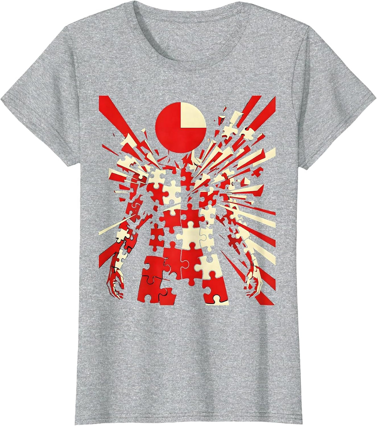 Social Worker Puzzle Person Graphic Design T-Shirt - Heather Grey