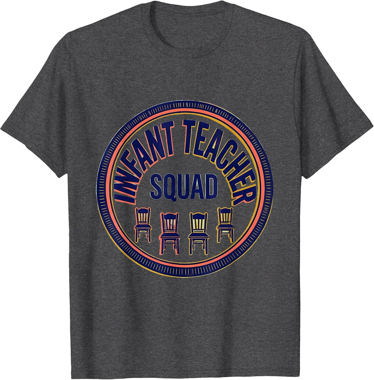Men's Infant Teacher Squad Daycare Provider Childcare Staff T-Shirt - Dark Heather Grey