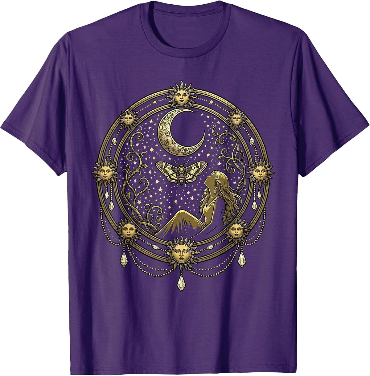 Men's Mira Night Sky Stargazing Illustration T-Shirt - Purple