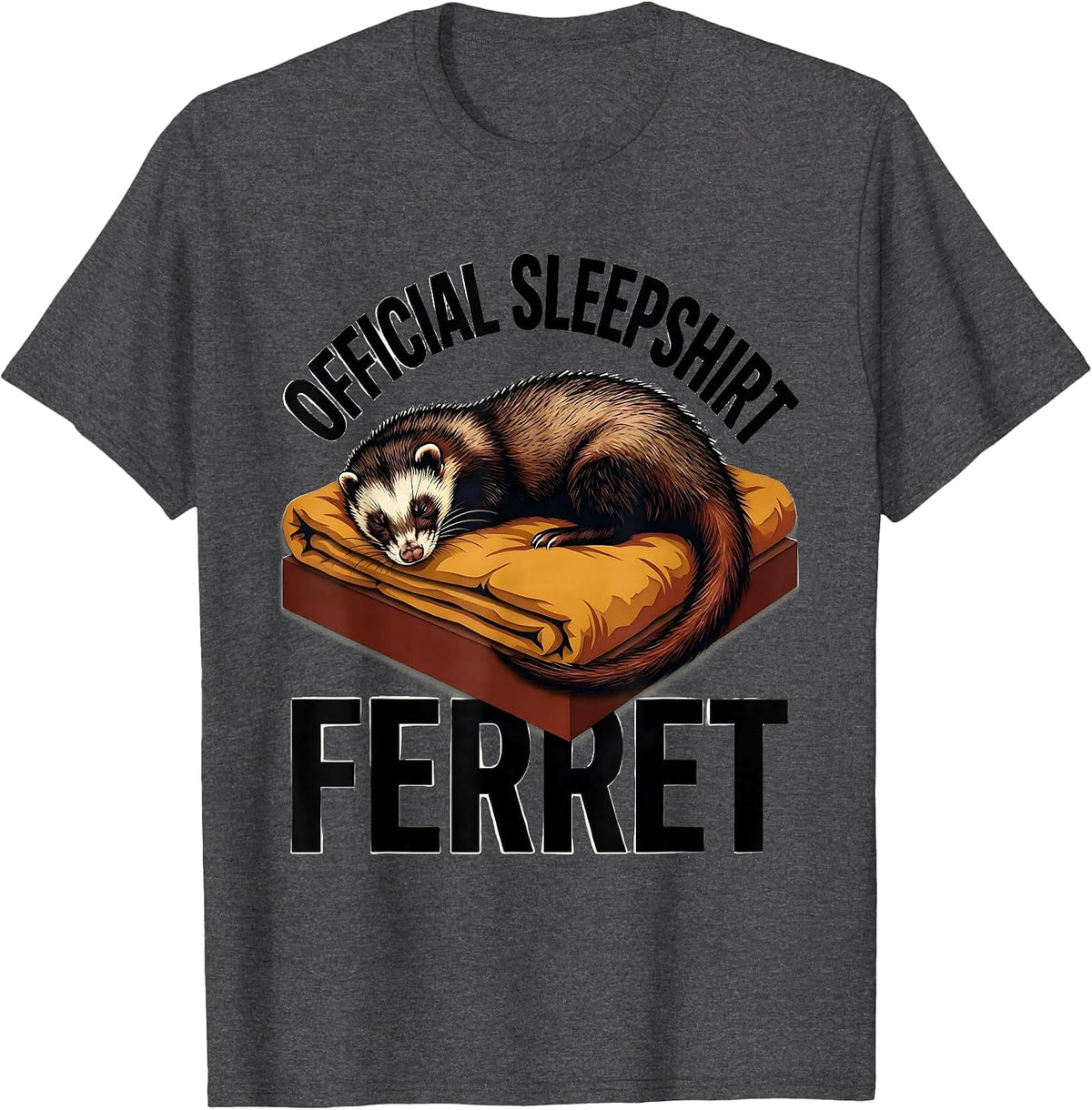 Men's Official Sleepshirt Ferret Cute Animal Lovers Novelty T-Shirt - Dark Heather Grey