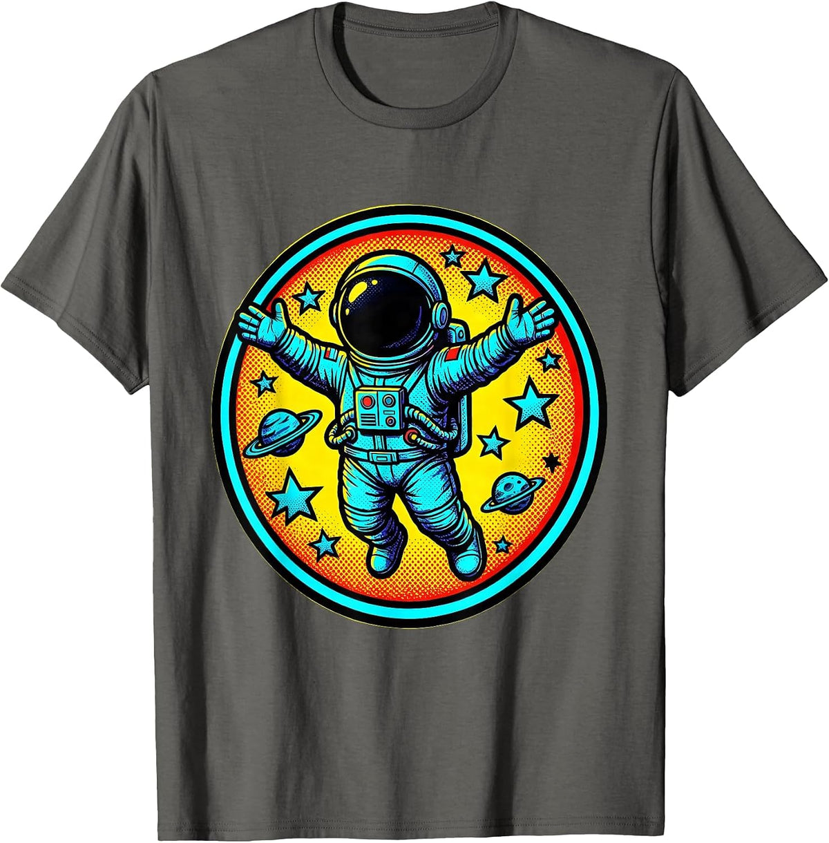 Astronaut Free Hugs Space Float Graphic T-Shirt - Asphalt Grey
