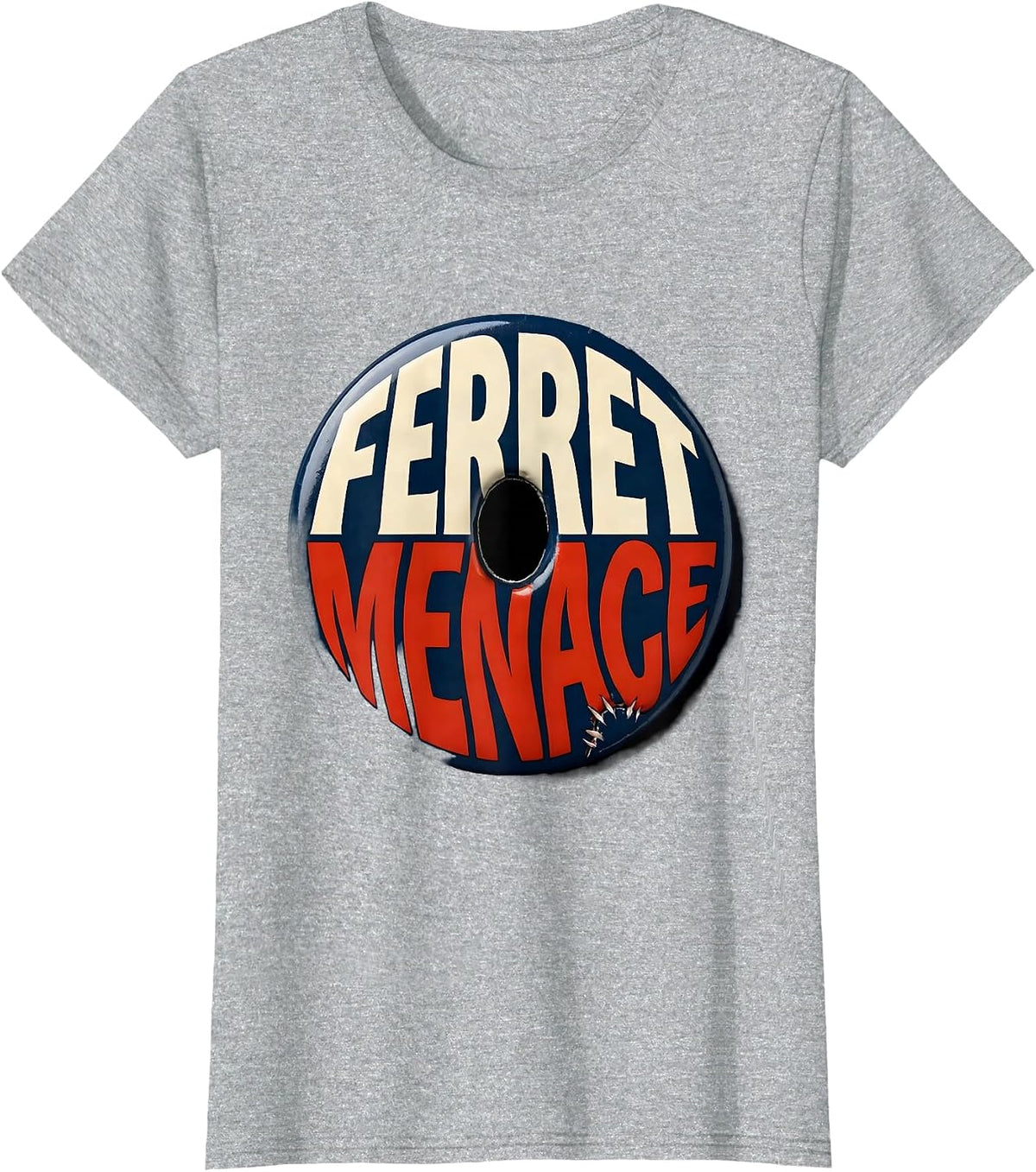 Women's Ferret Menace Funny Ferret Lover Gift Kids T-Shirt - Heather Grey