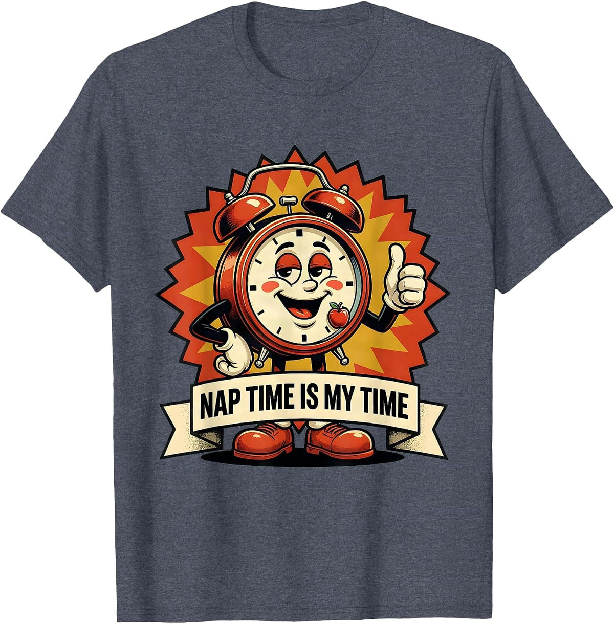Nap Time Is My Time PreK Teacher Design T-Shirt - Heather Blue