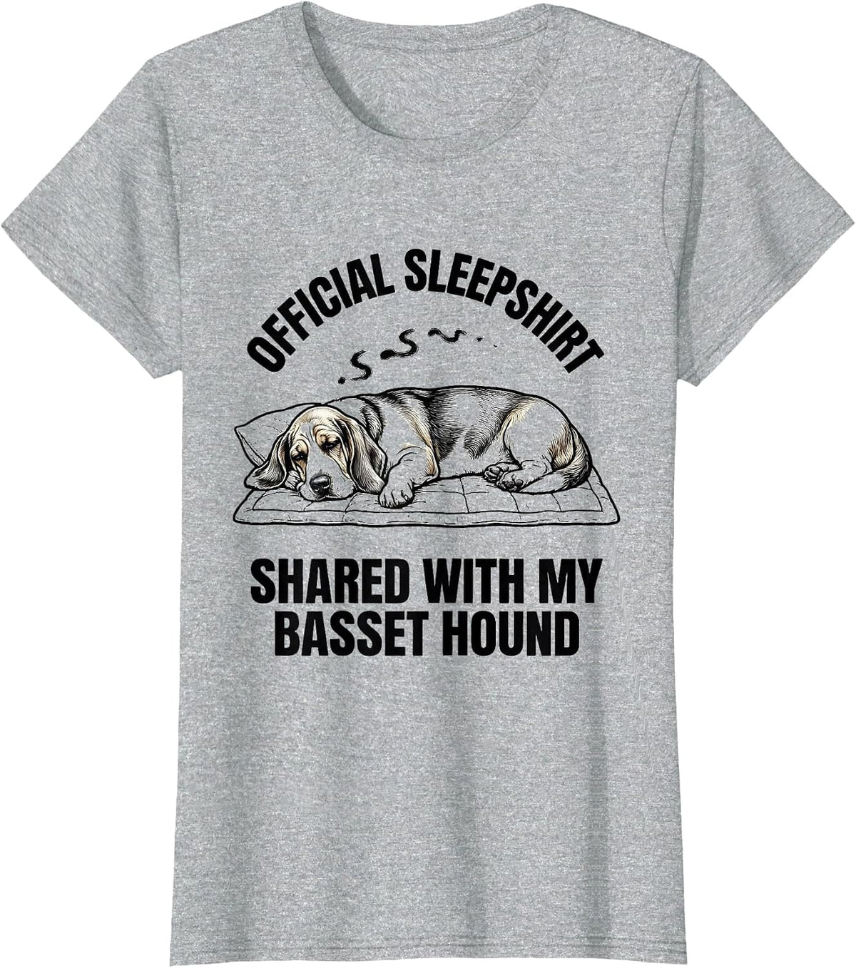 Official Sleepshirt, Shared With My Basset Hound Pet Lover T-Shirt - Heather Grey