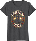 Women's Cheers To 2027 Emblem Novelty Party Countdown T-Shirt - Dark Heather Grey