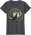 Women's Capricorn Goat Silhouette Saturn Zodiac Design T-Shirt - Dark Heather Grey