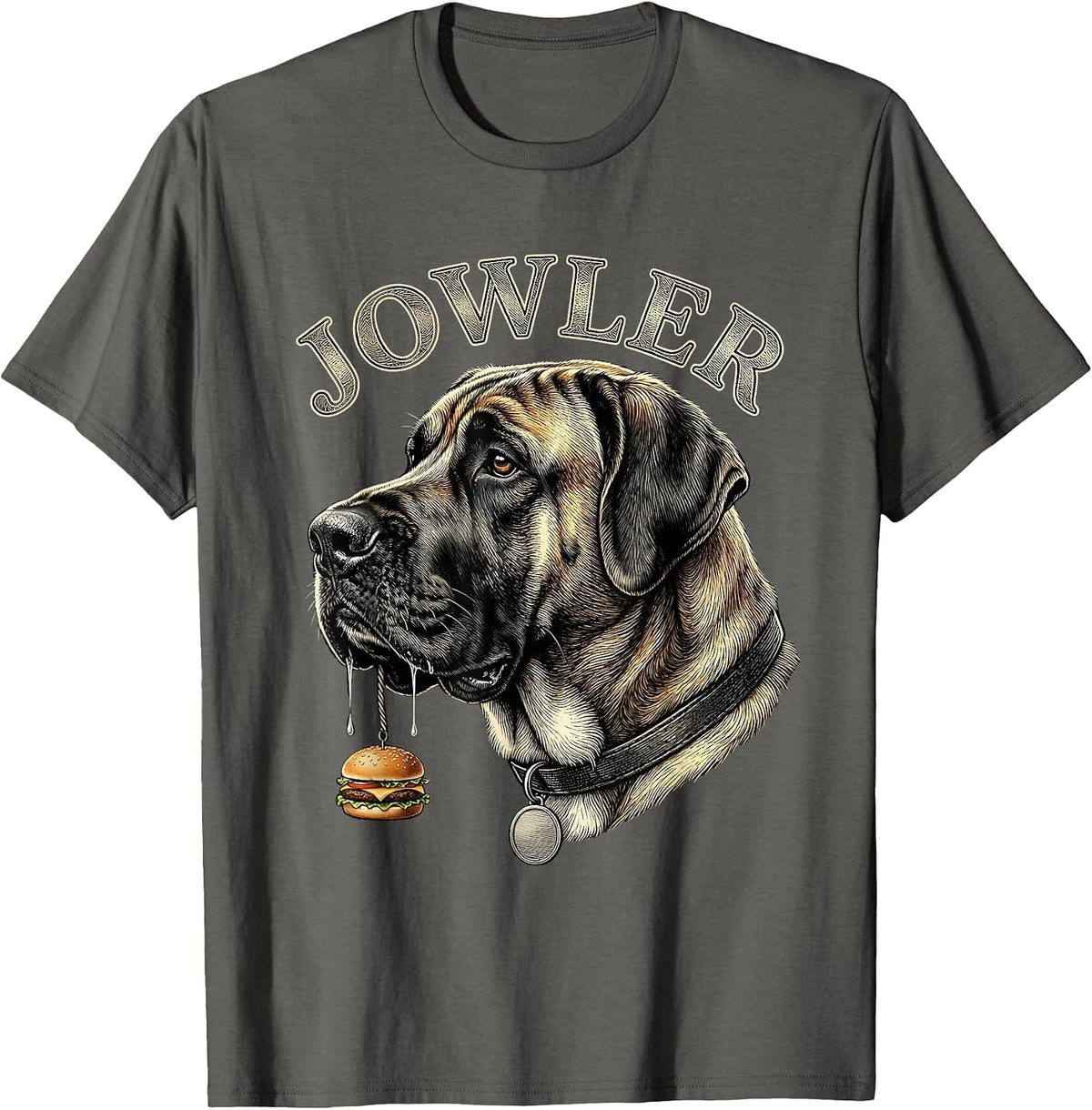Men's JOWLER Funny Great Dane Jowls Drooling Dog Mom Dog Dad Gift T-Shirt - Asphalt Grey