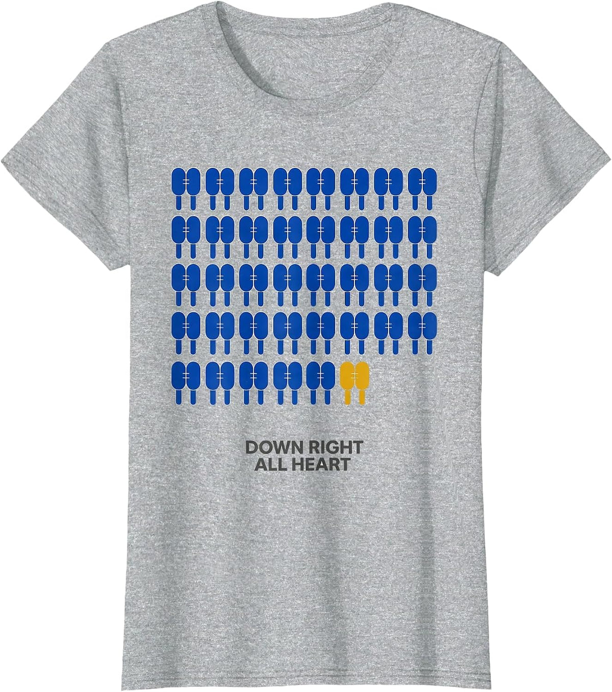 Down Right All Heart Midcentury Modern Down Syndrome T-Shirt - Heather Grey