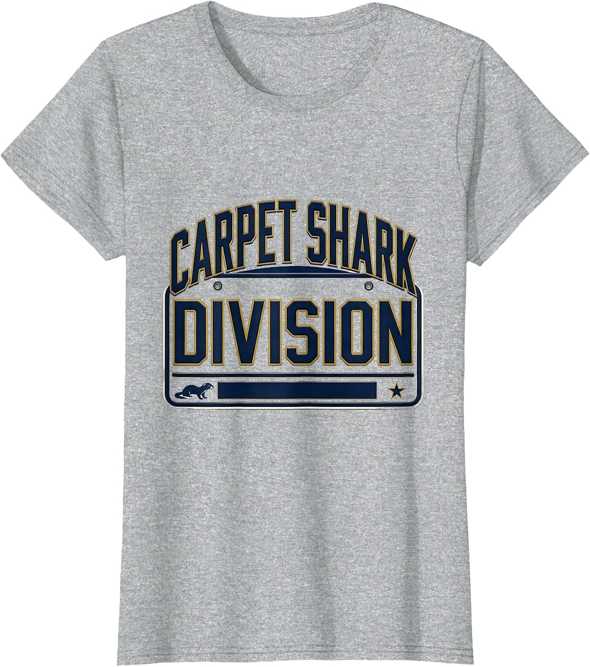 Carpet Shark Division Sports Ferret Owner Novelty Humor T-Shirt - Heather Grey