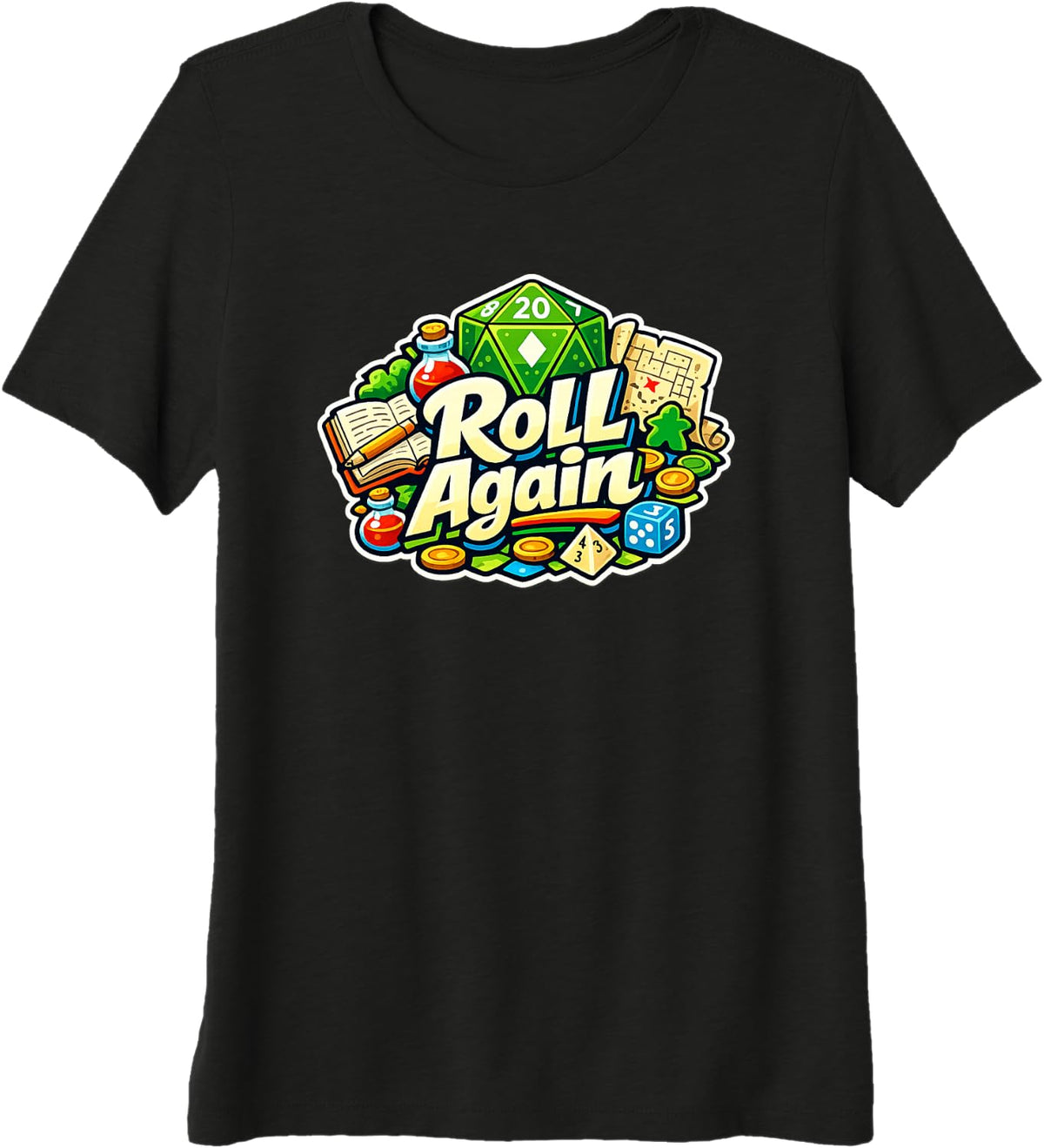 Roll Again Game Master Premium Tri-Blend T-Shirt - Black