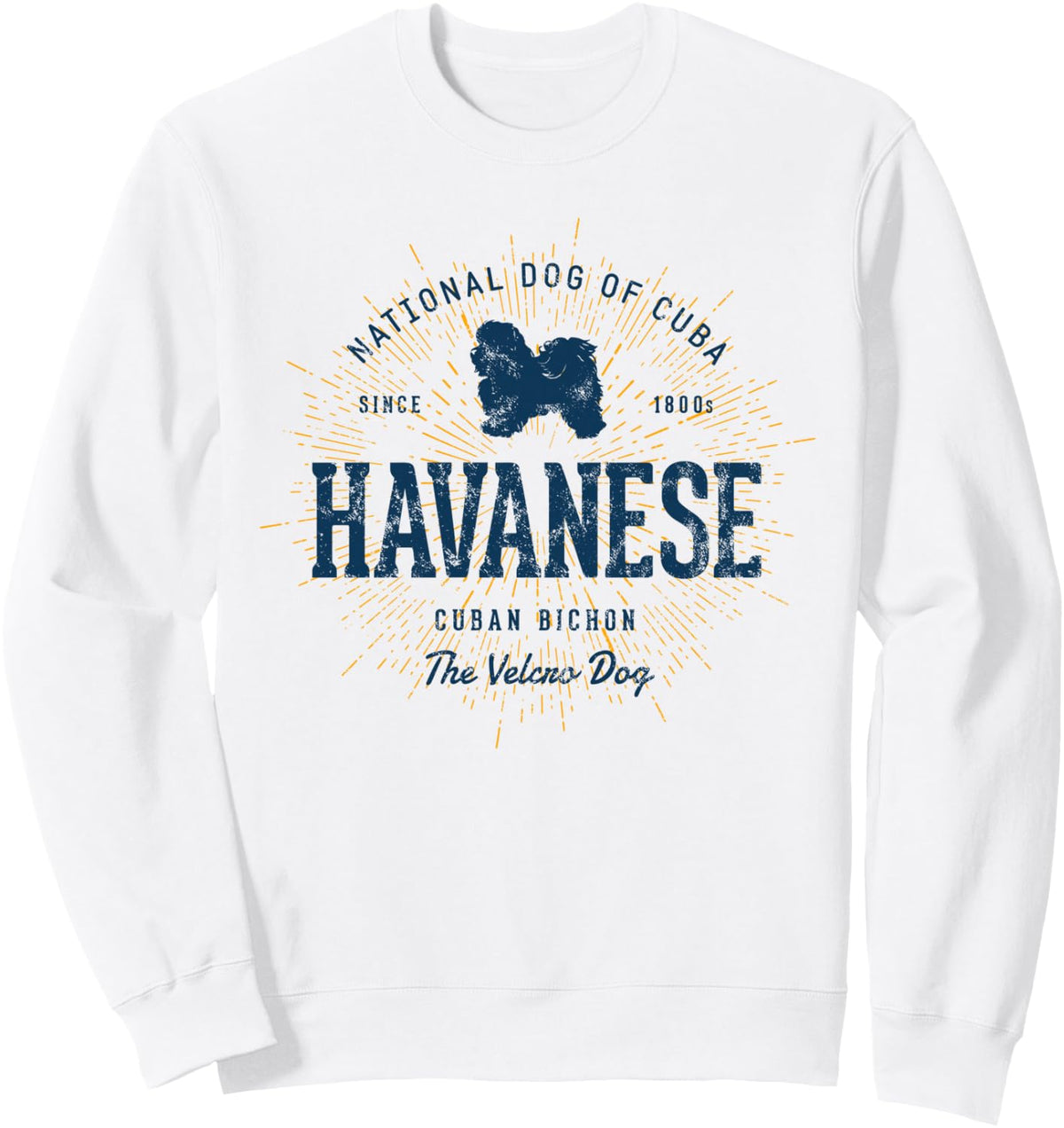 Vintage Havanese Retro Sweatshirt - Adult Unisex White