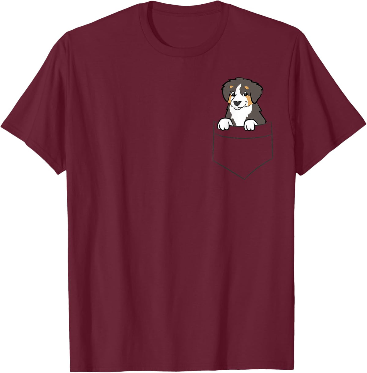 Bernedoodle In The Pocket Cute Bernedoodle T-Shirt - Burgundy