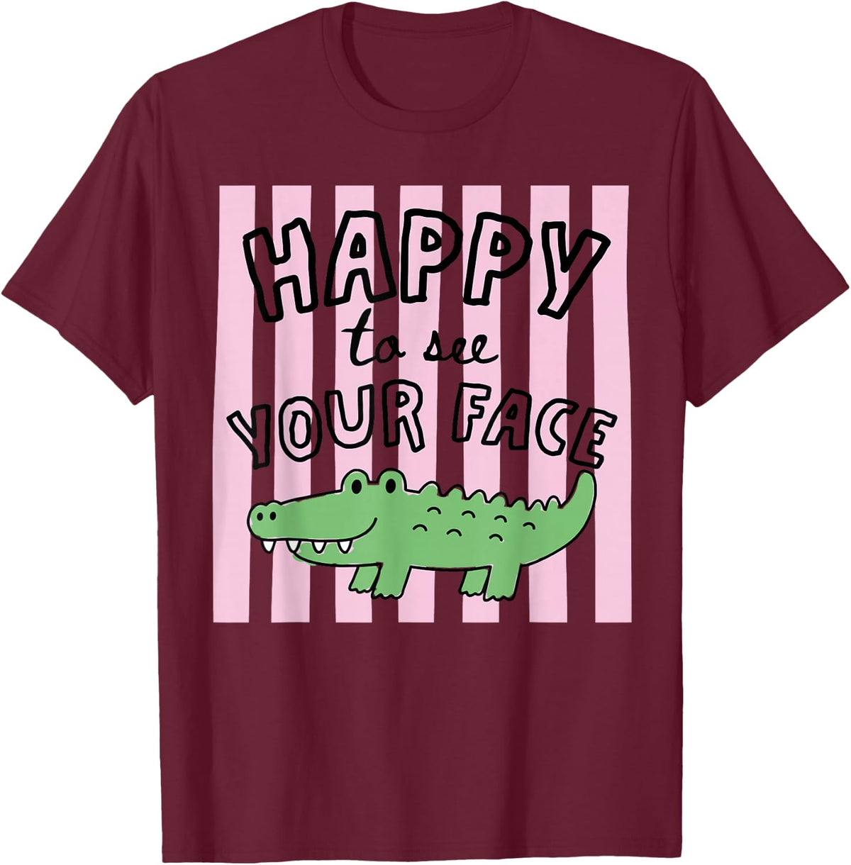 Happy to See Your Face Back to School Teacher Student T-Shirt - Burgundy