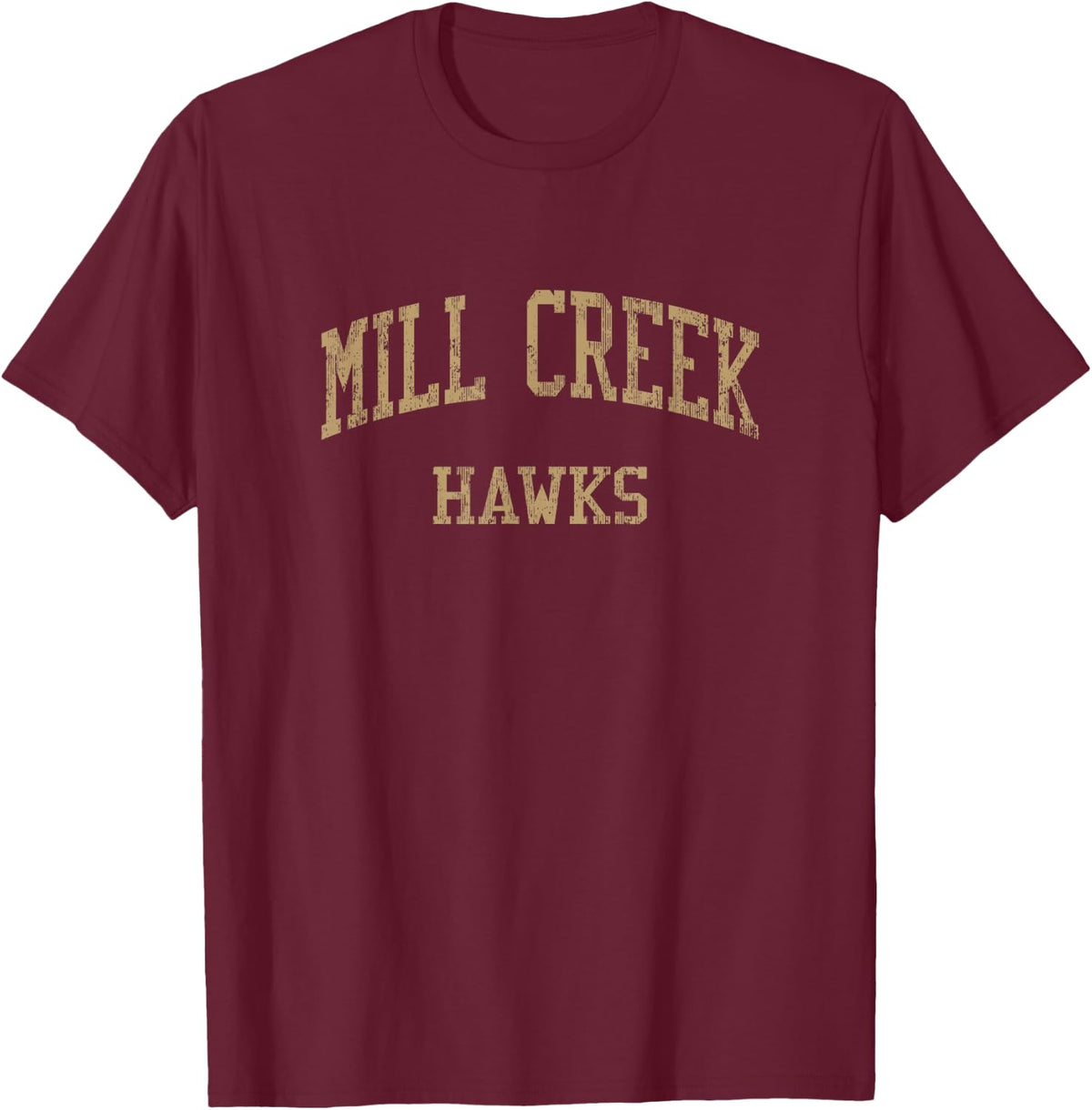 Mill Creek High School HS Hoschton GA Vintage Sports T-Shirt - Burgundy