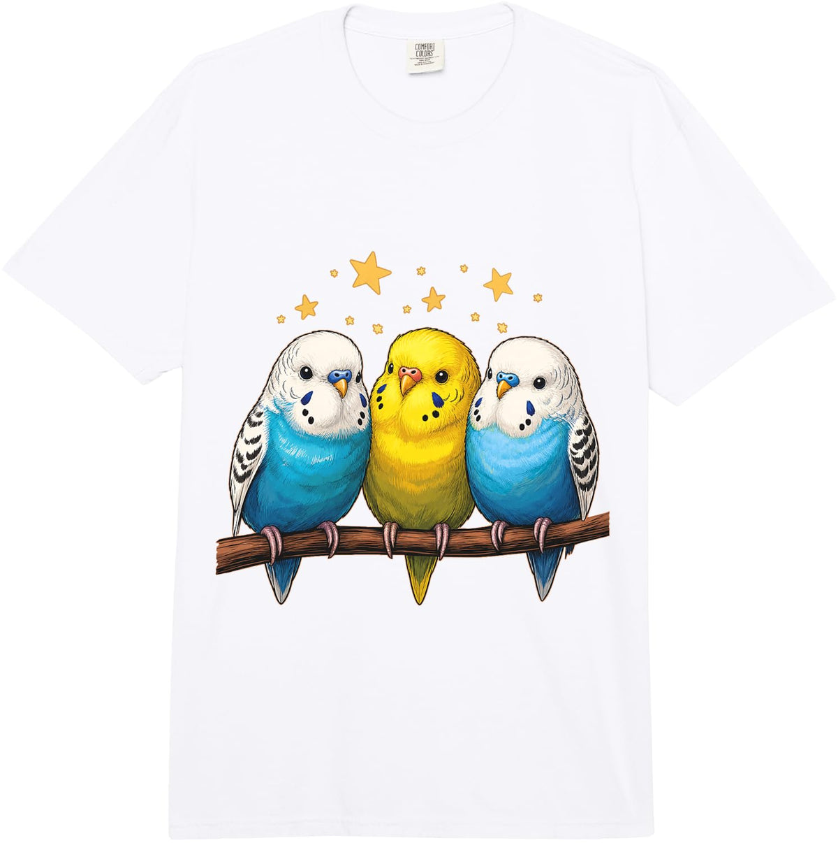 Cute Budgies Comfort Colors Adult Heavyweight T-Shirt - Adult Unisex White