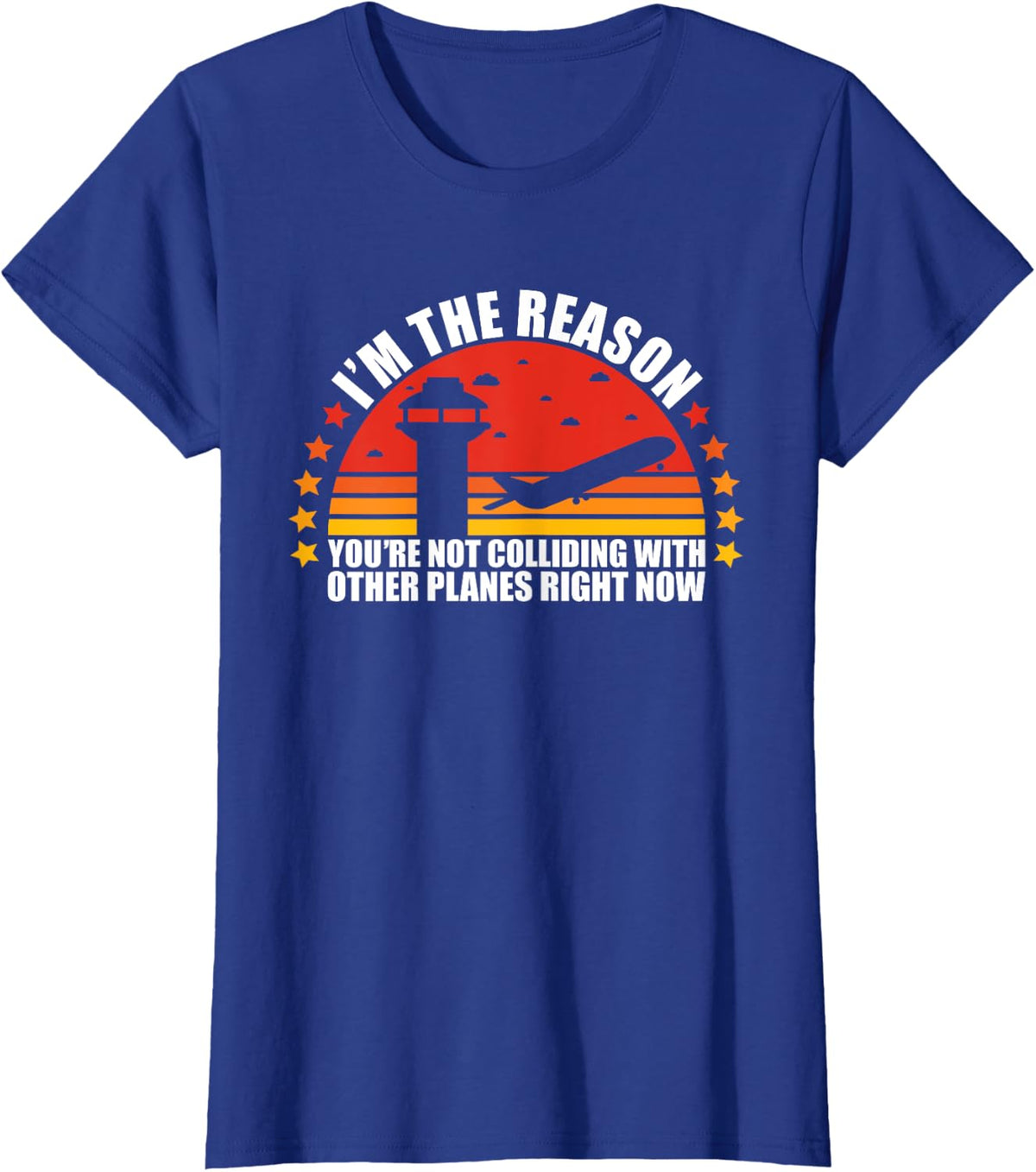 Airplane Air Traffic Controller funny aircraft retro design T-Shirt - Royal Blue