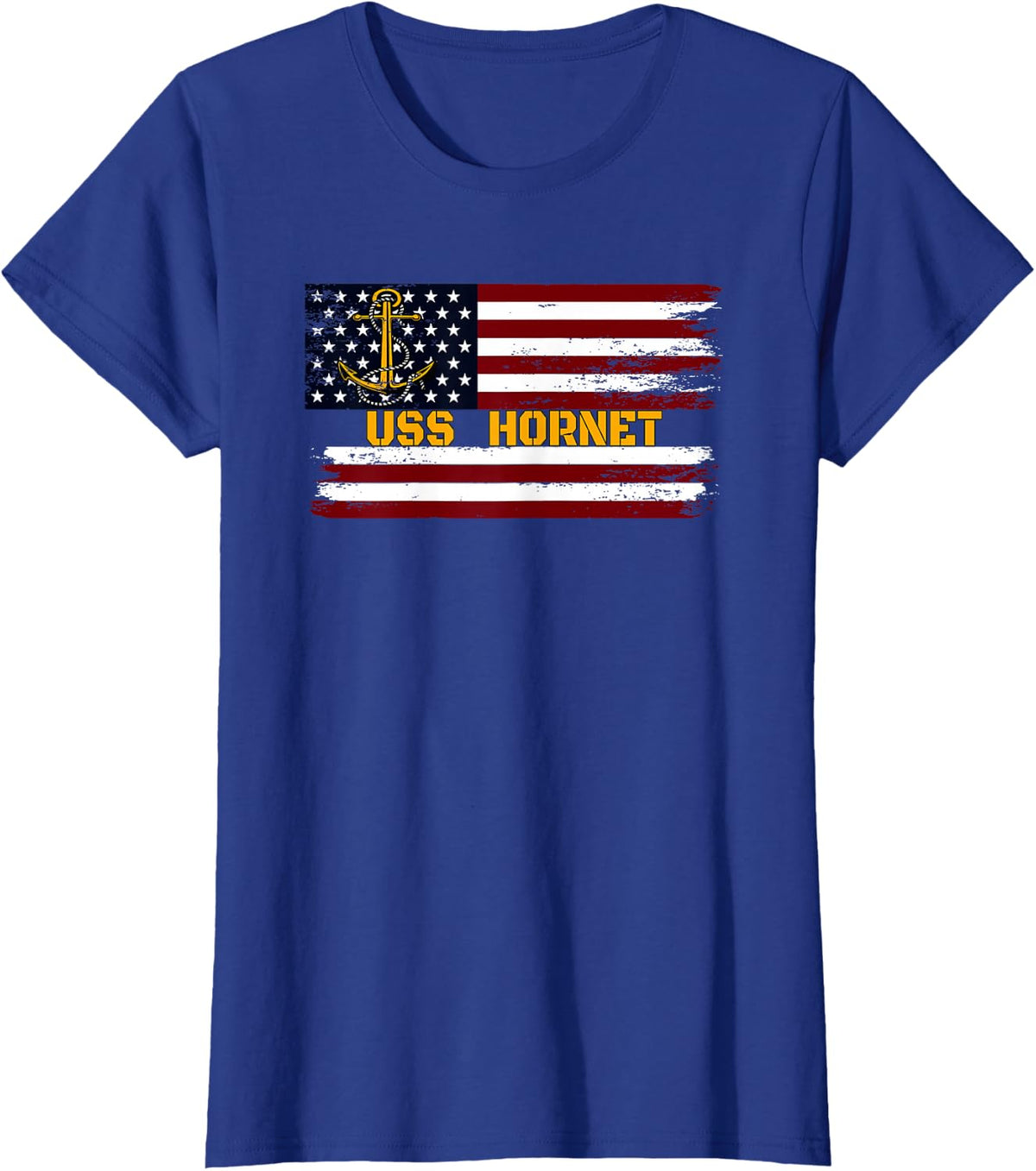 Aircraft Carrier USS Hornet Veterans Day Fathers Day Grandpa T-Shirt - Royal Blue