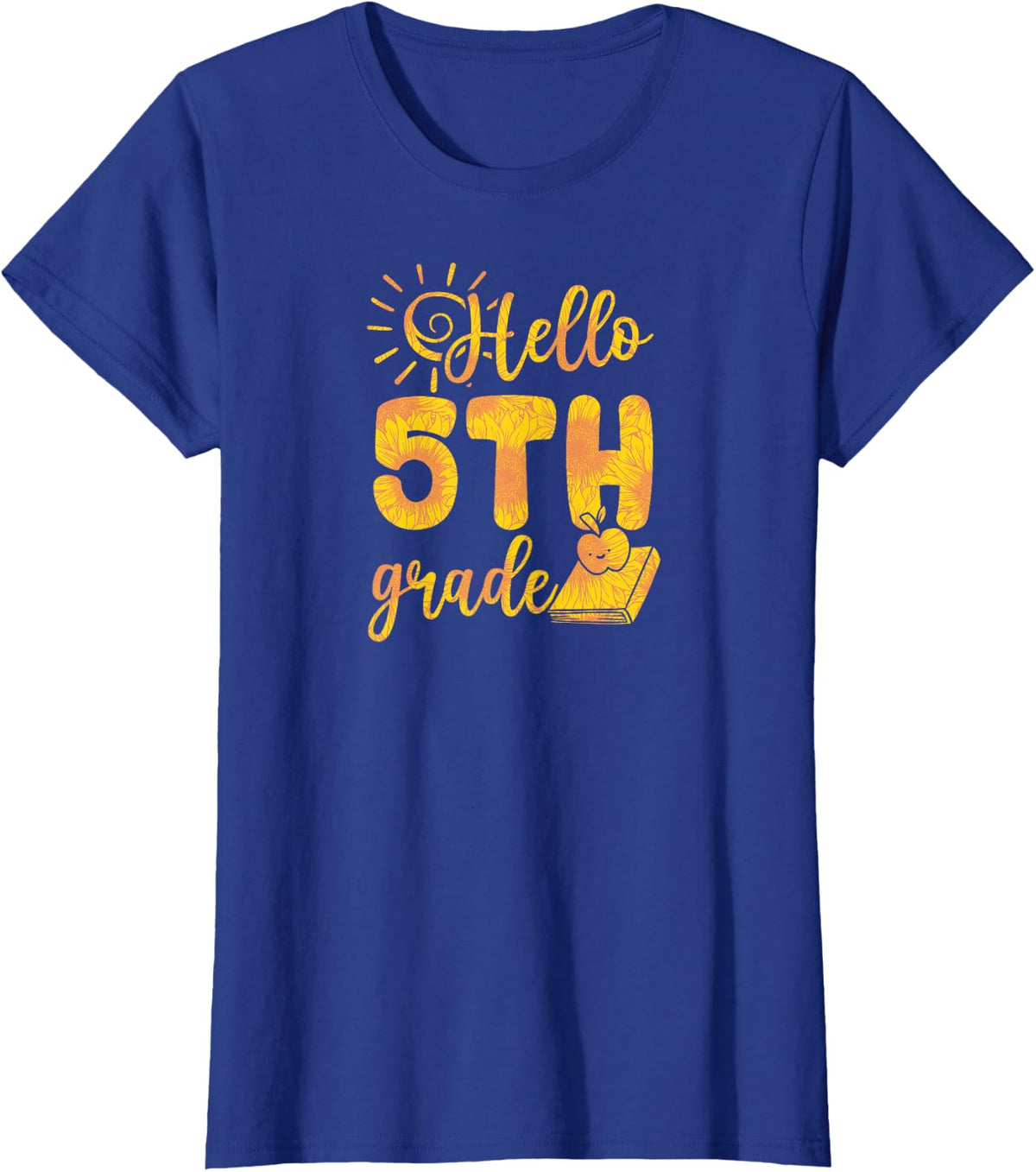 Hello 5th Grade Fifth Grader School Picture Day Sunshine T-Shirt - Royal Blue