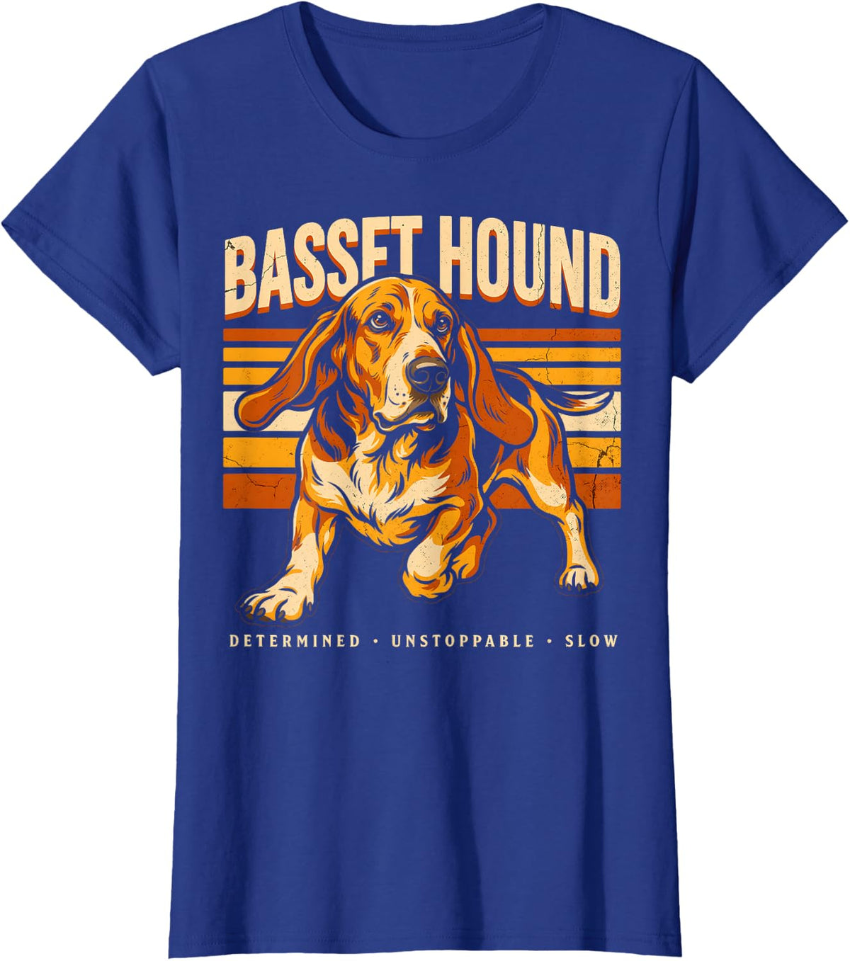 Determined Unstoppable Slow Basset Hound T-Shirt - Royal Blue