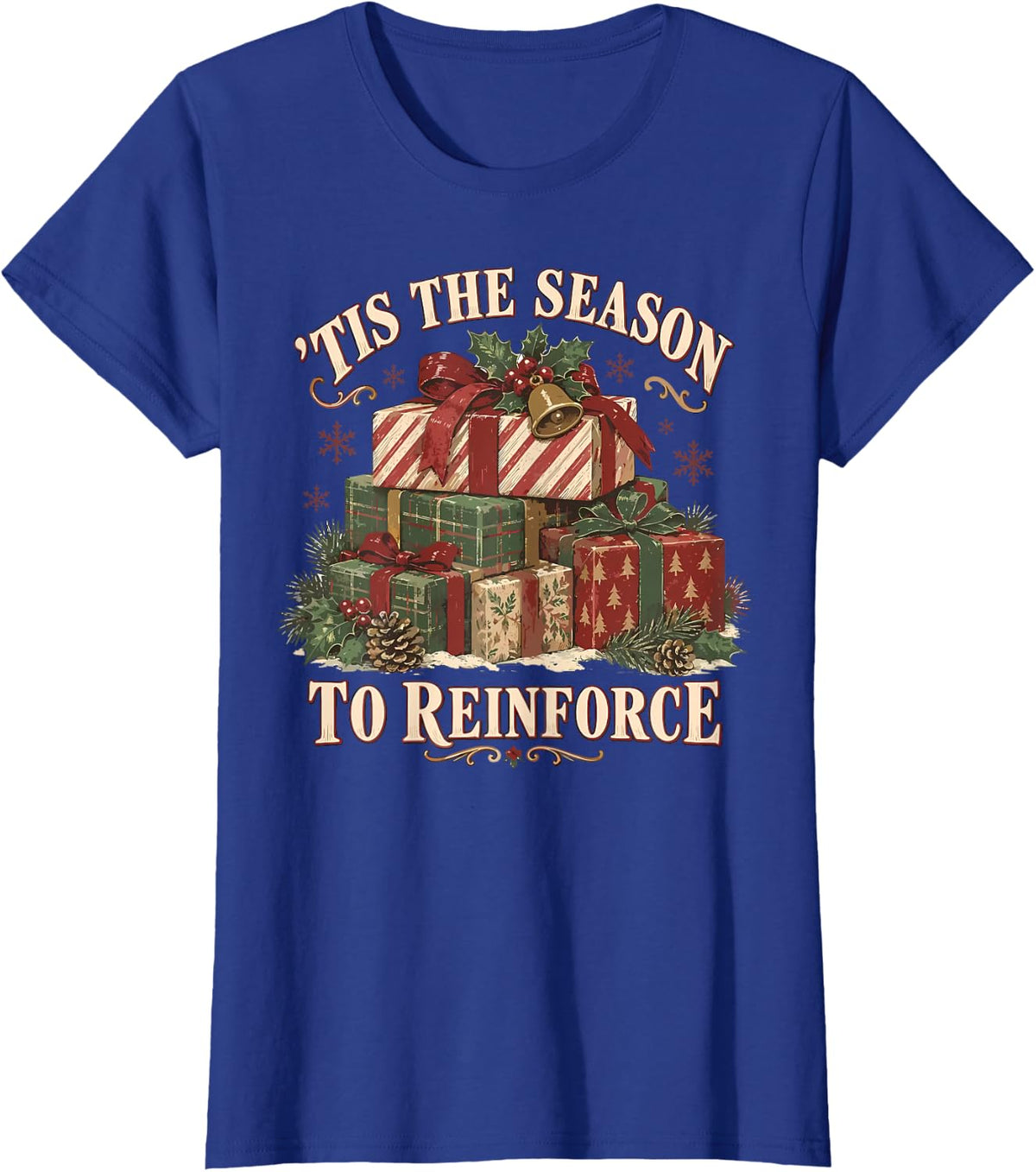 Vintage Tis the Season to Reinforce Christmas ABA Therapist T-Shirt - Royal Blue