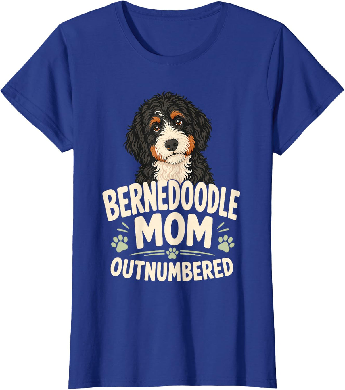 Bernedoodle Mom Outnumbered Dog Owner T-Shirt - Royal Blue