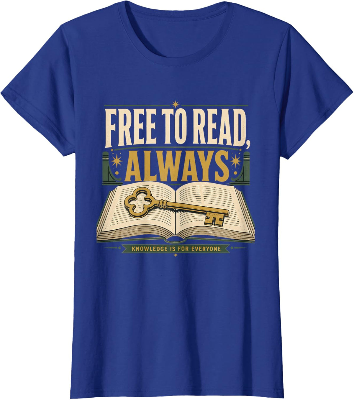 Free to Read, Always Librarian Library Staff Bookish T-Shirt - Royal Blue