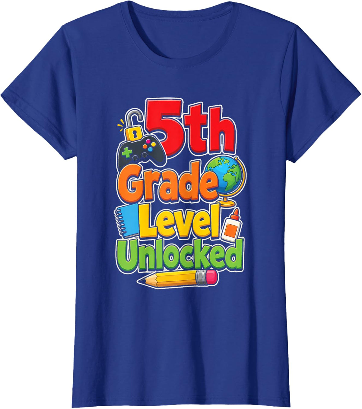 5th Grade Level Unlocked Fifth Grader First Day Elementary T-Shirt - Royal Blue