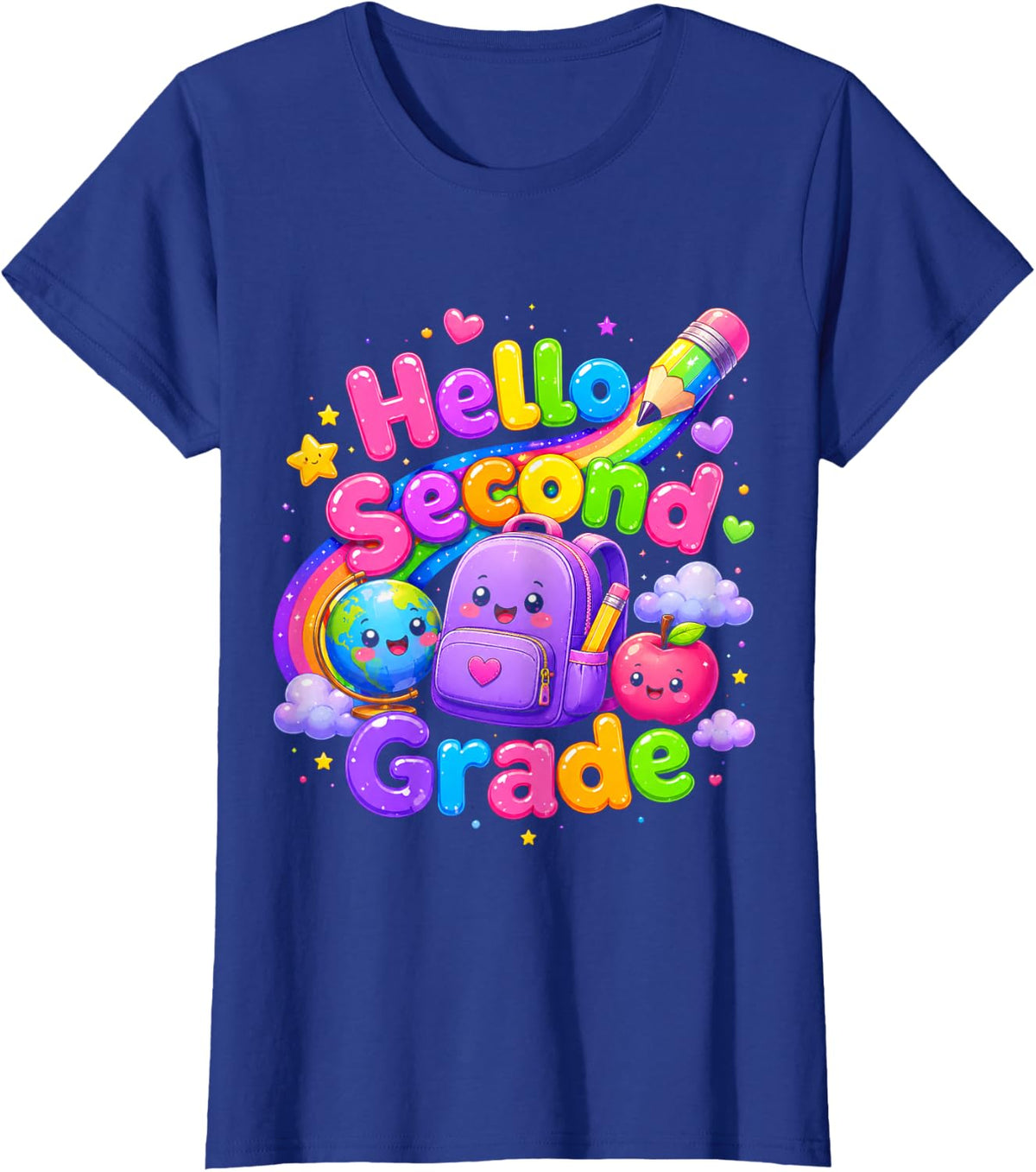 Hello Second Grade Teacher First Day of 2nd Grade Dumpling T-Shirt - Royal Blue