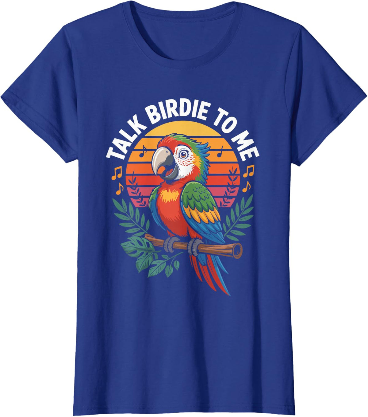 Talk Birdie to Me Parrot Tropical T-Shirt - Royal Blue