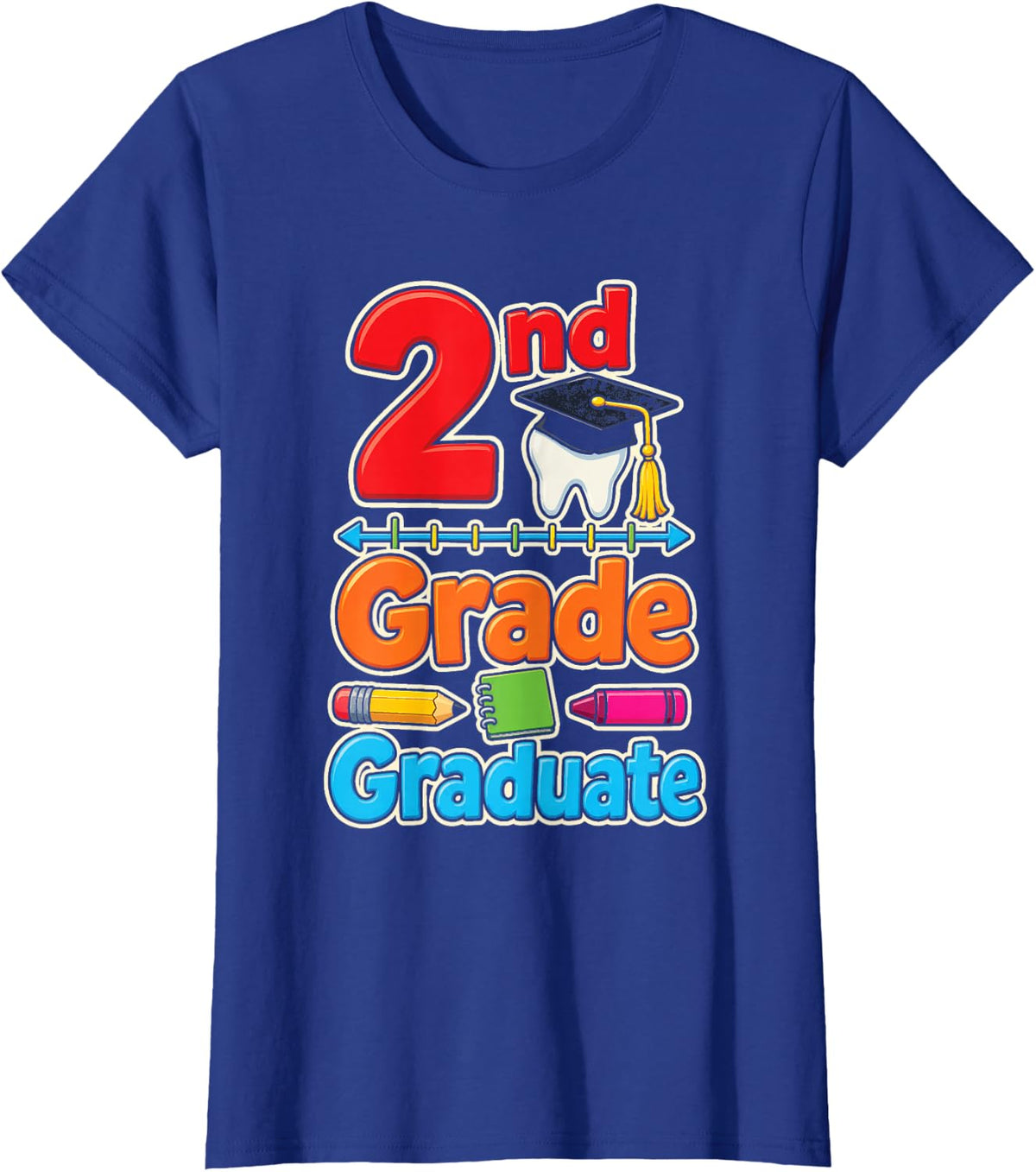 2nd Grade Graduate Elementary Graduation Moving Up Day T-Shirt - Royal Blue