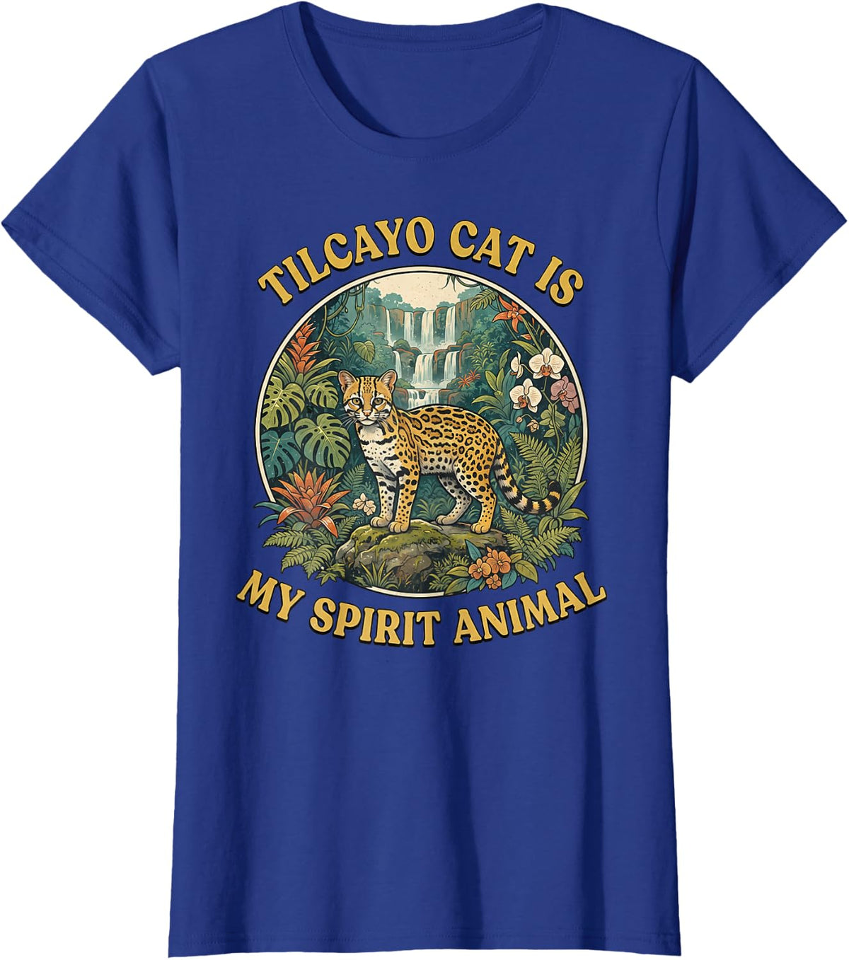 My Spirit Animal Cat Lover Wildlife Leopardus Tilcayo Cat T-Shirt - Royal Blue