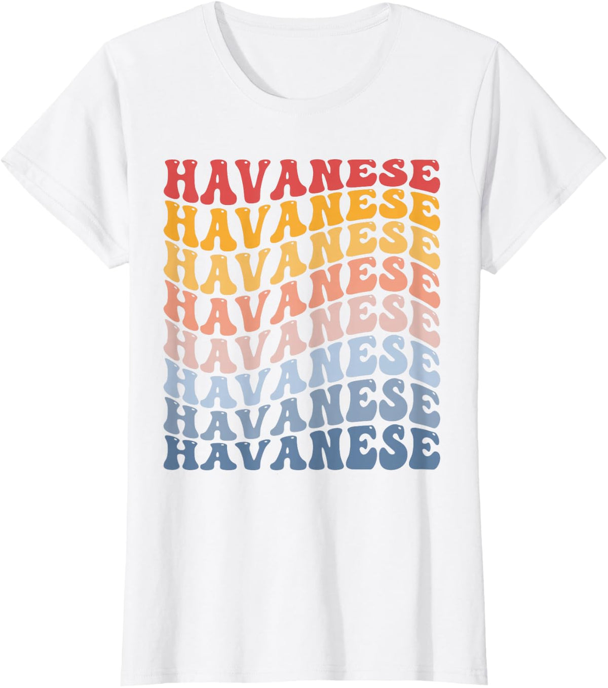 Havanese Dog Groovy T-Shirt - White