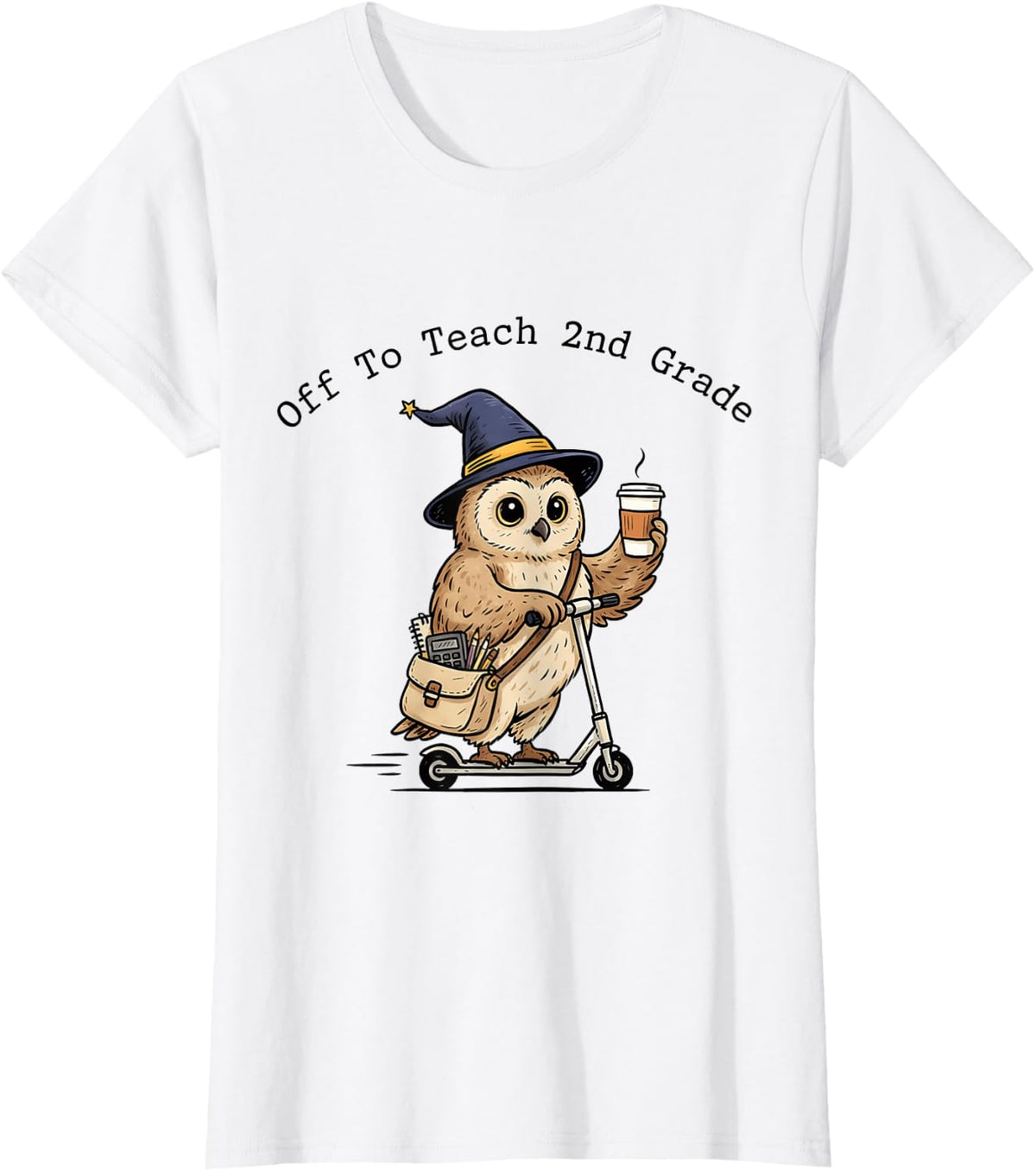 Off to Teach 2nd Grade Back to School Funny Teacher T-Shirt - White