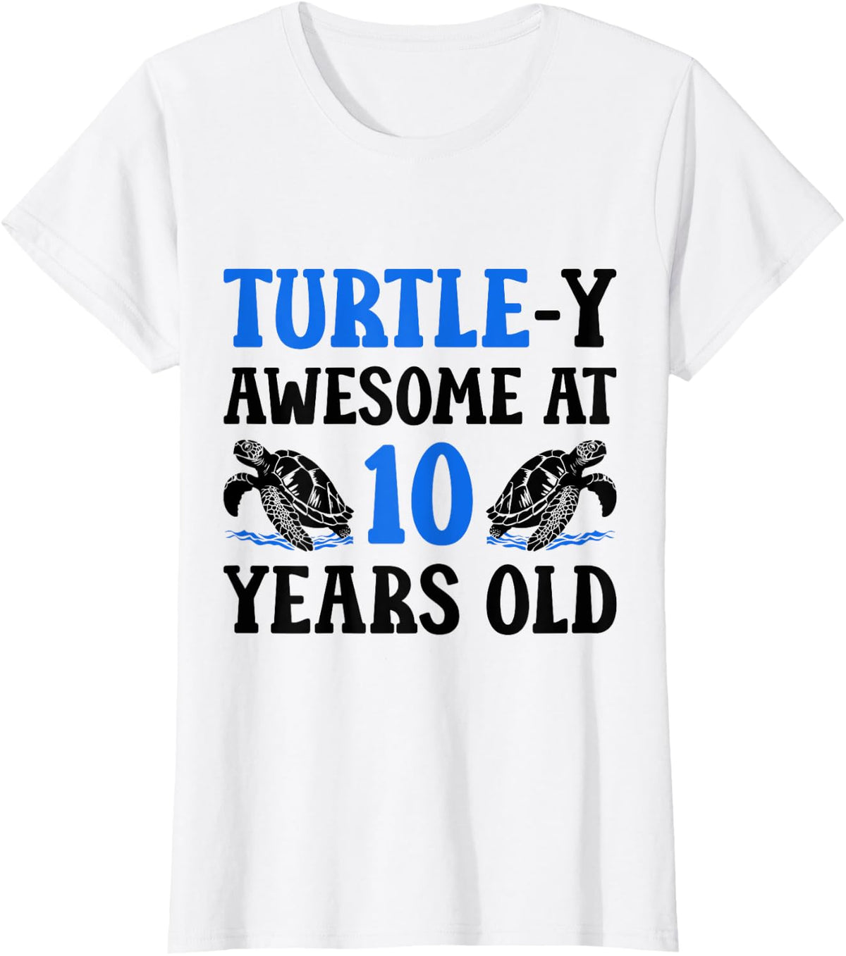 10th Birthday Turtle 10 Years Old Turtle Lover T-Shirt - White