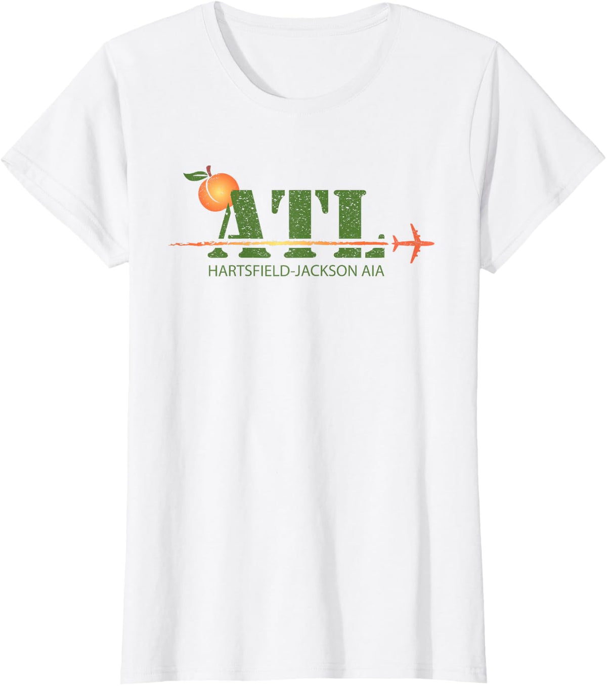 Atlanta Peach ATL Georgia Airport Code T-Shirt - White