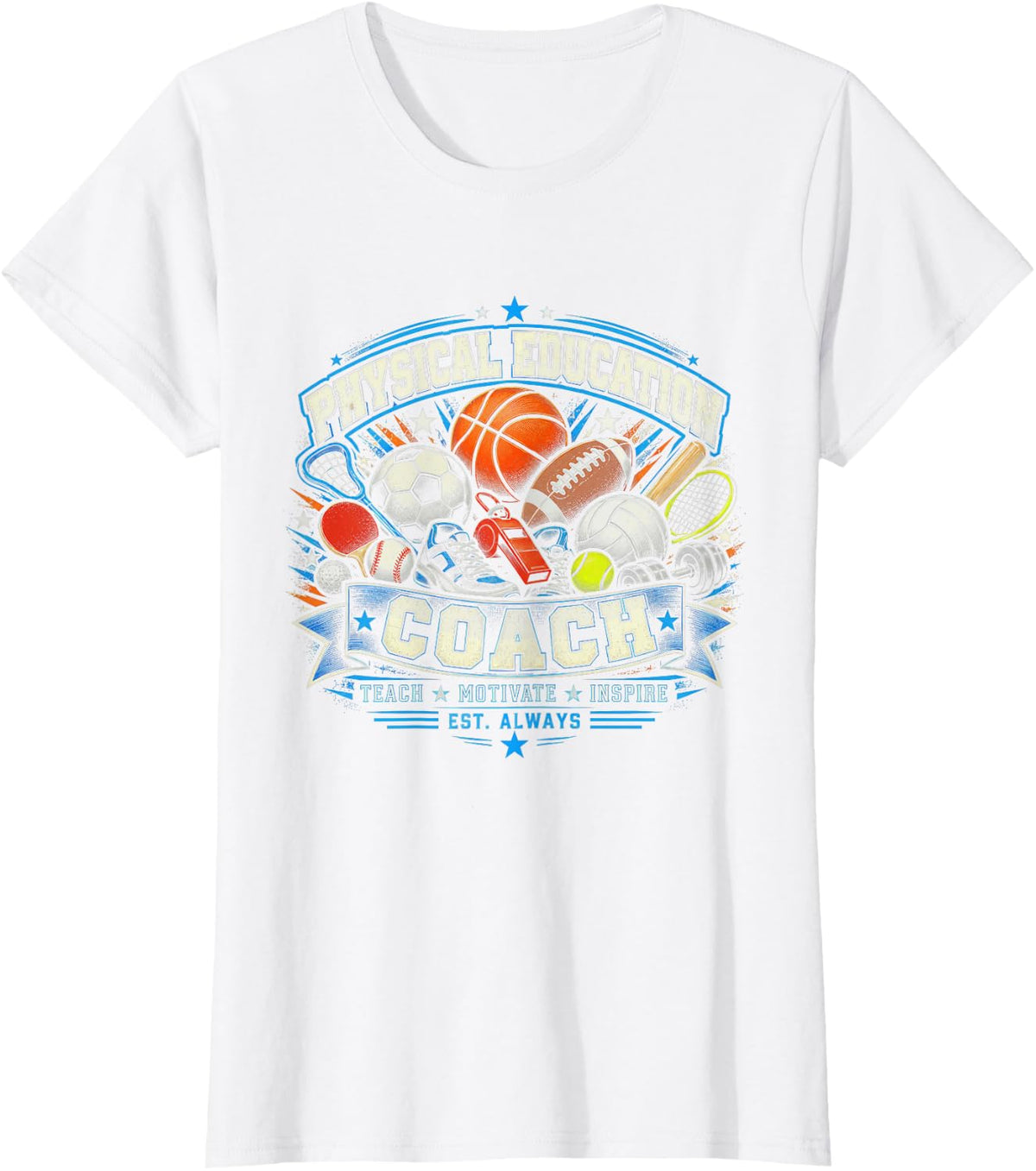 Physical Education P.E Instructor Coach Teacher Gym T-Shirt - White