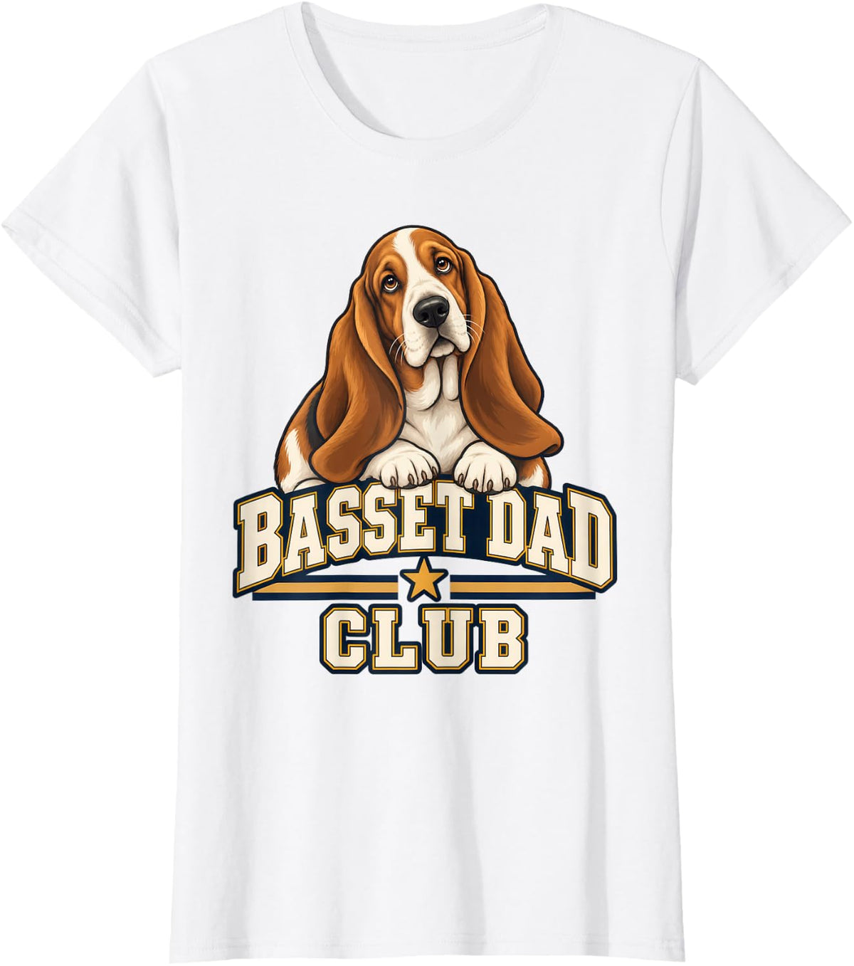 Basset Hound Dog Dad T-Shirt - White